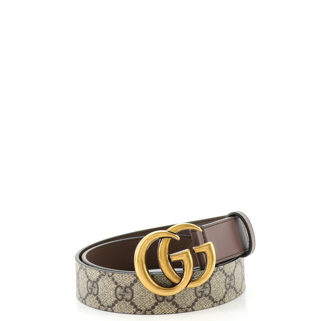 GG Marmont Belt Leather and GG Coated Canvas Medium 90