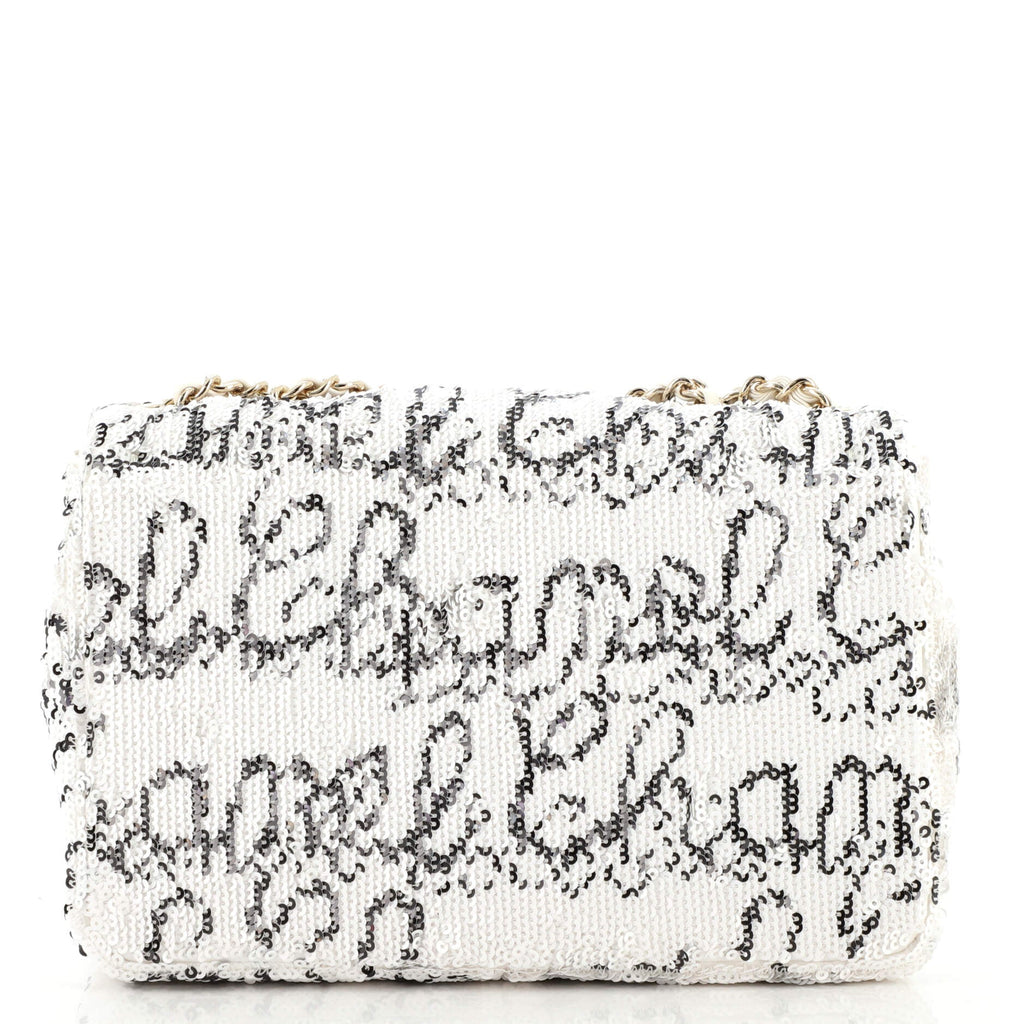 Classic Single Flap Bag Logo Signature Sequins Mini