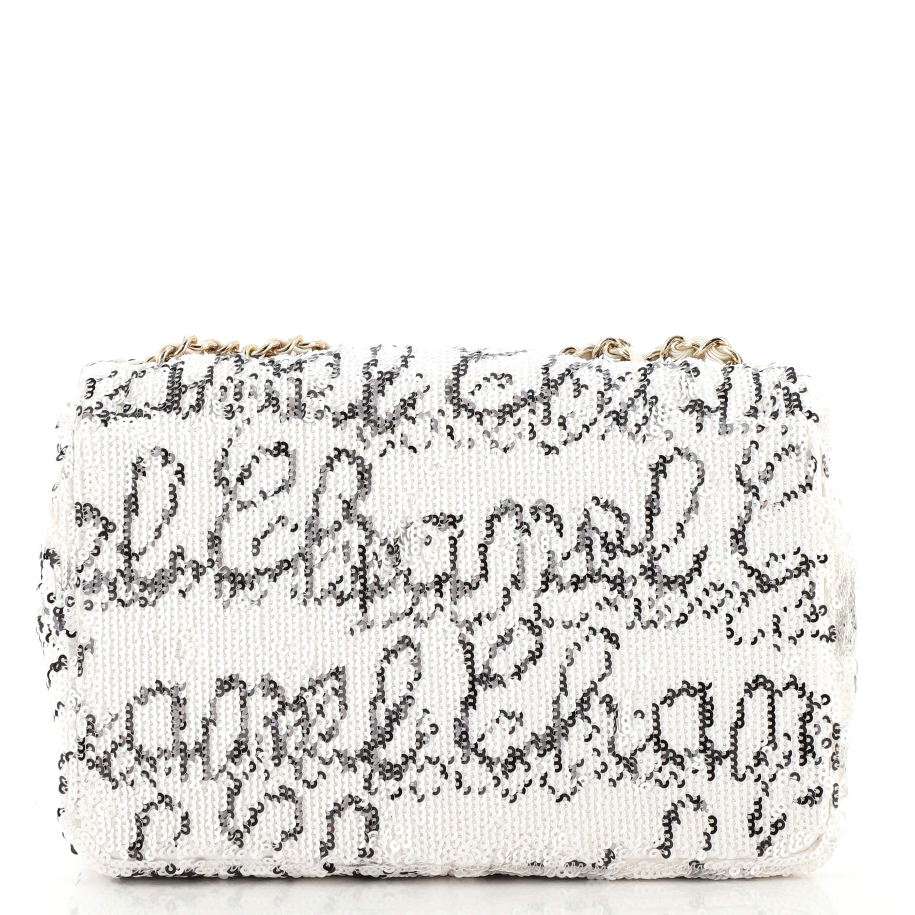 Classic Single Flap Bag Logo Signature Sequins Mini