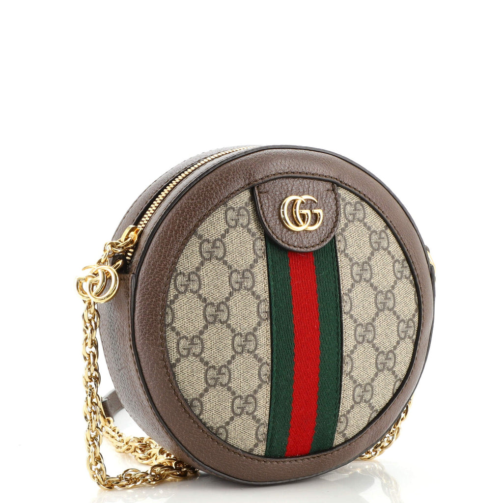 Ophidia Round Shoulder Bag GG Coated Canvas Mini