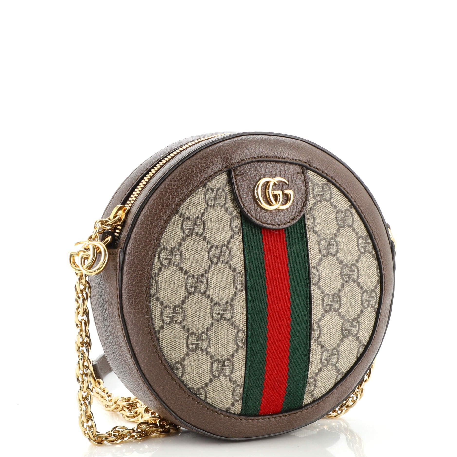 Ophidia Round Shoulder Bag GG Coated Canvas Mini