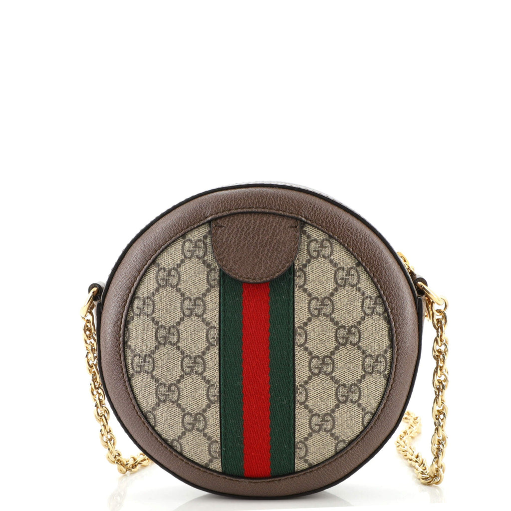 Ophidia Round Shoulder Bag GG Coated Canvas Mini