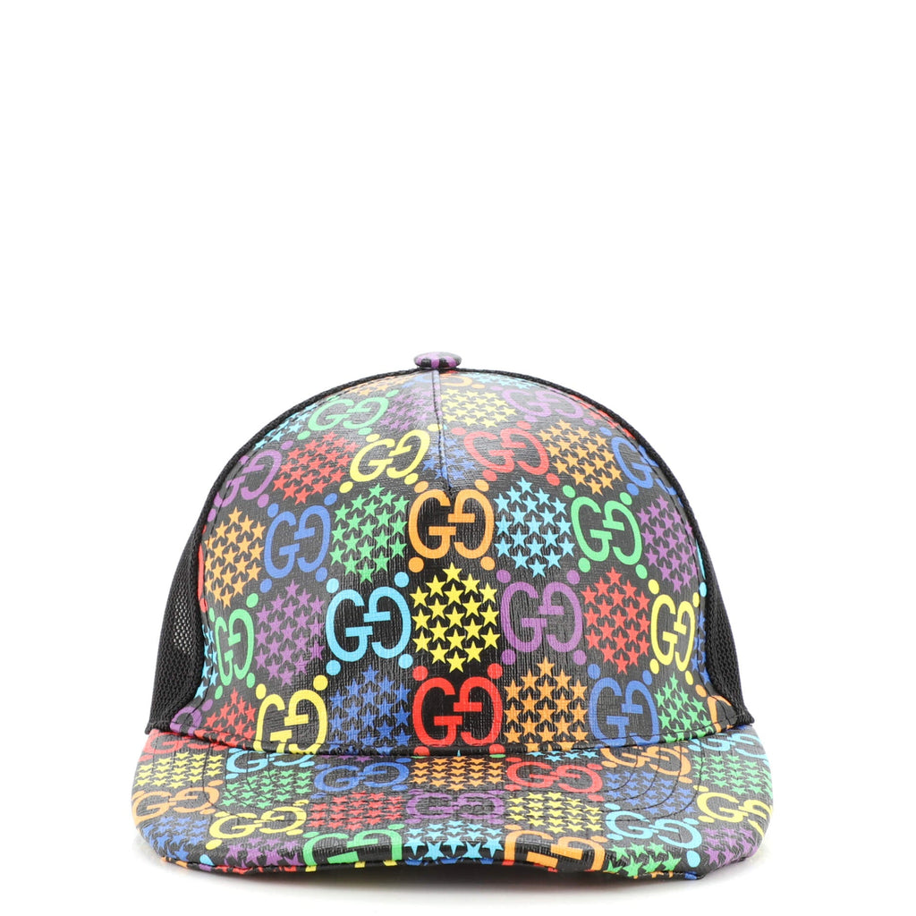 Baseball Cap Psychedelic Print GG Coated Canvas XXL