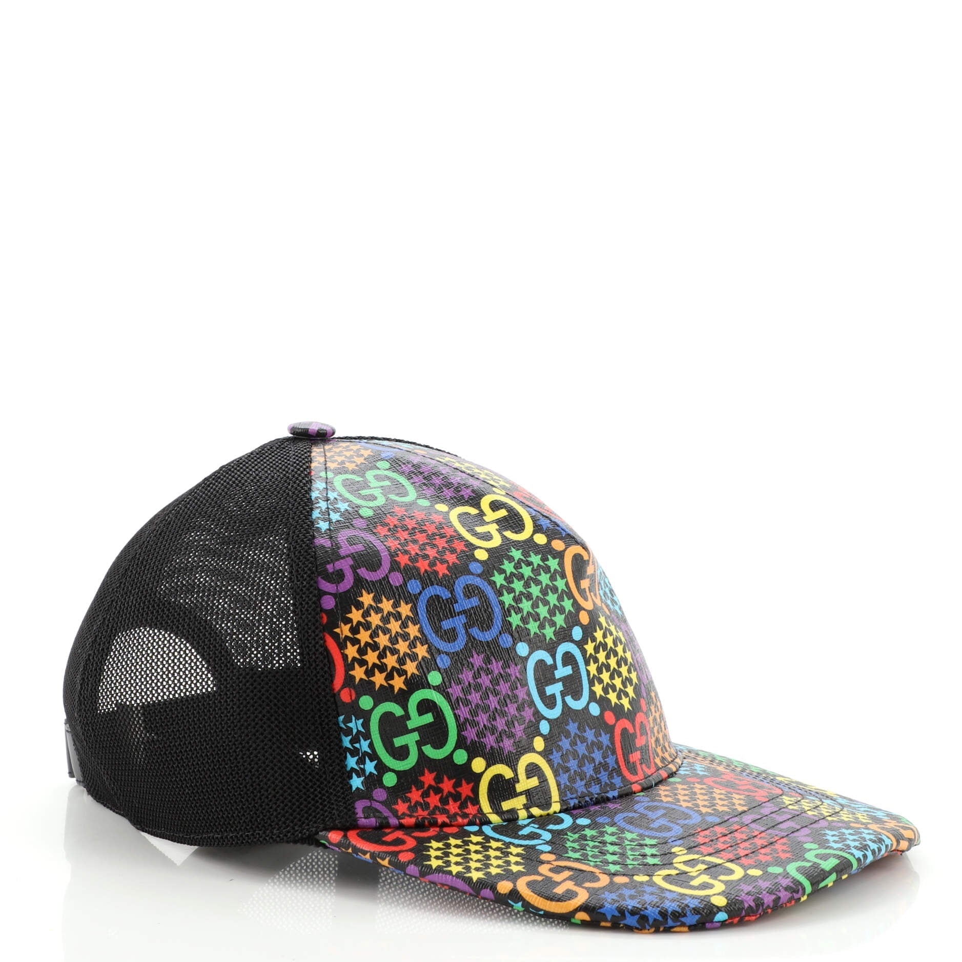 Baseball Cap Psychedelic Print GG Coated Canvas XXL
