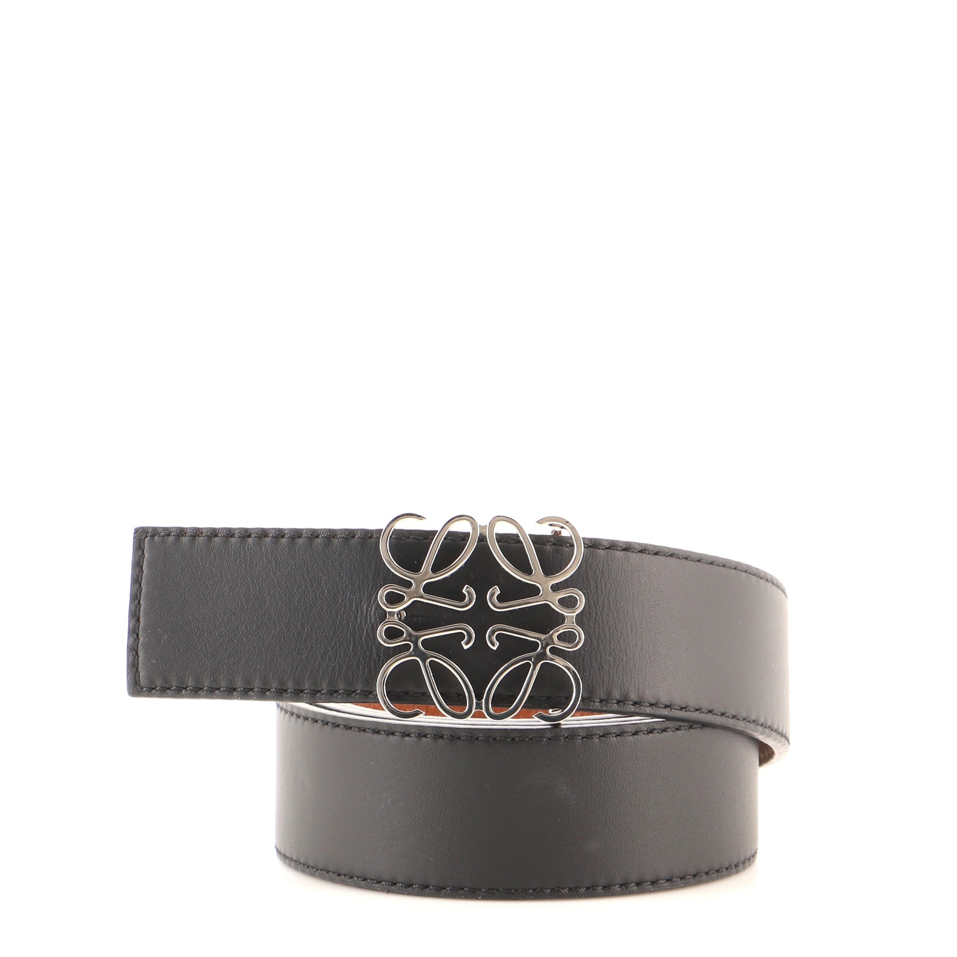 Anagram Logo Buckle Belt Leather Medium 85