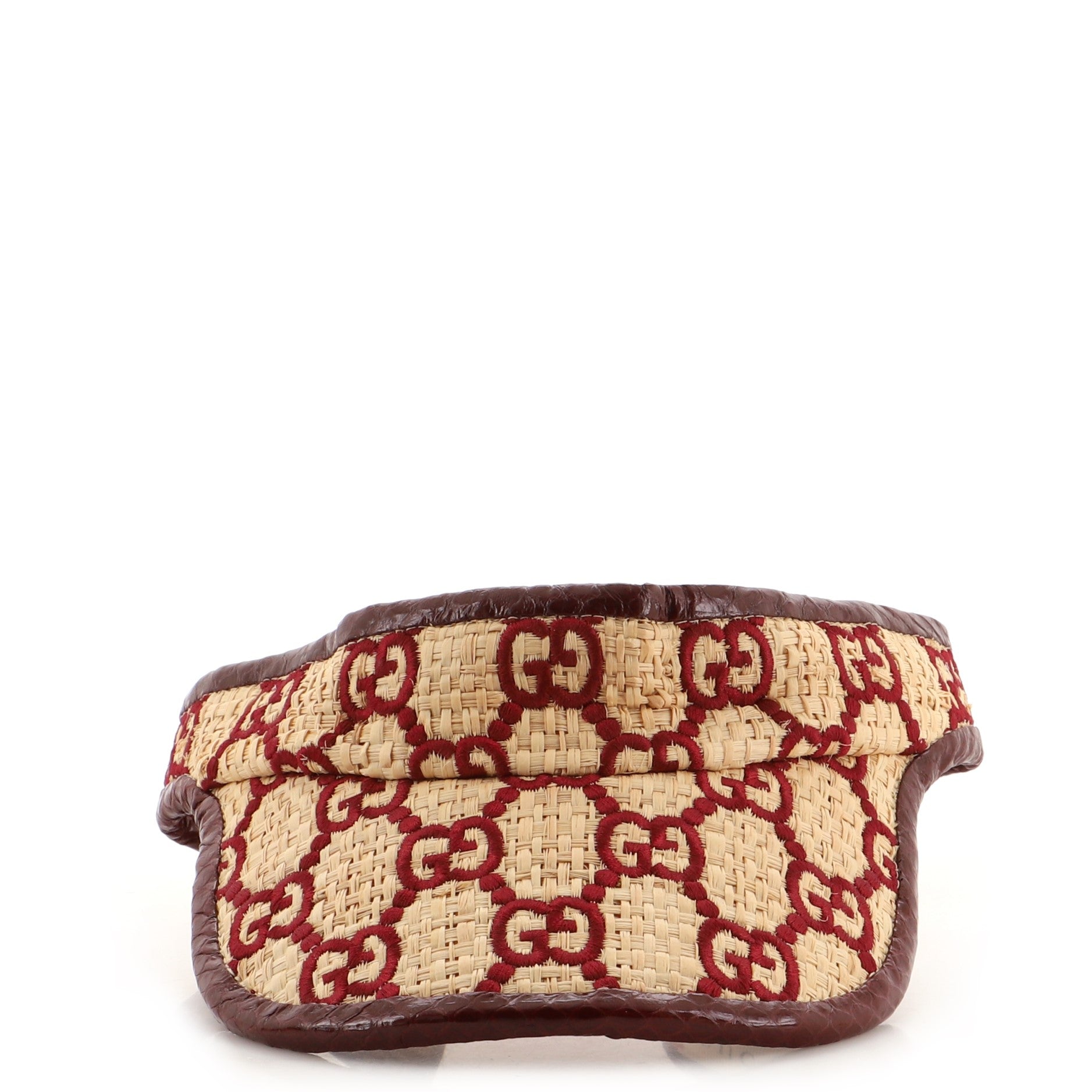 Visor GG Embroidered Raffia with Elaphe XXL