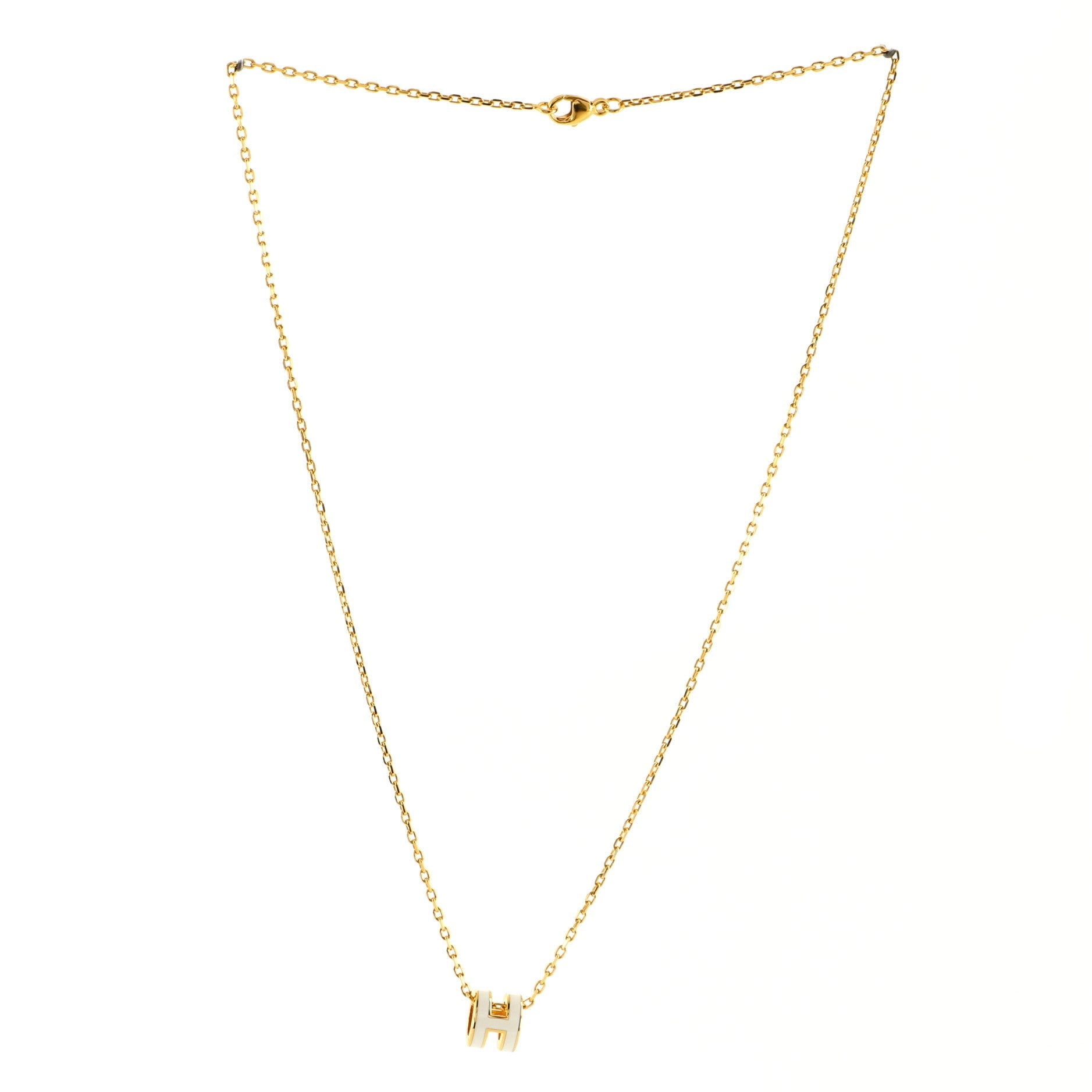 Pop H Pendant Chain Necklace Metal and Enamel Mini