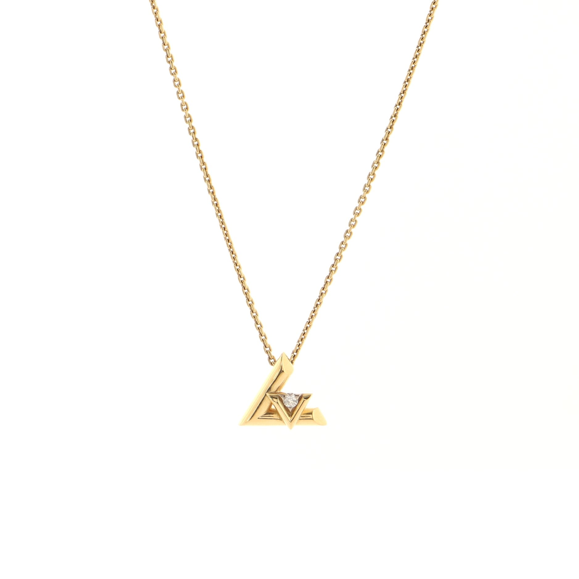 LV Volt One Pendant Necklace 18K Yellow Gold with Diamond Small