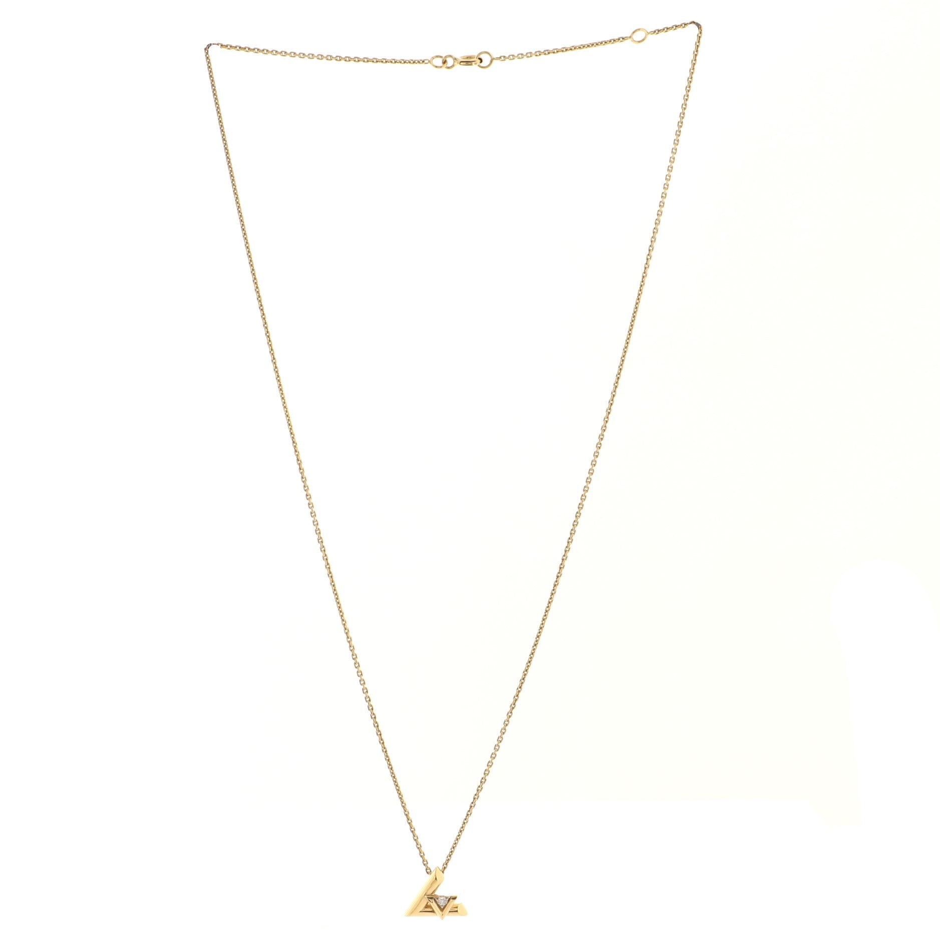 LV Volt One Pendant Necklace 18K Yellow Gold with Diamond Small