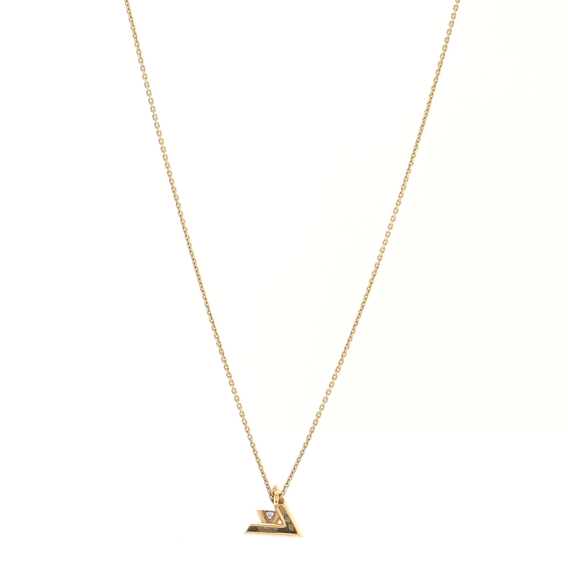 LV Volt One Pendant Necklace 18K Yellow Gold with Diamond Small