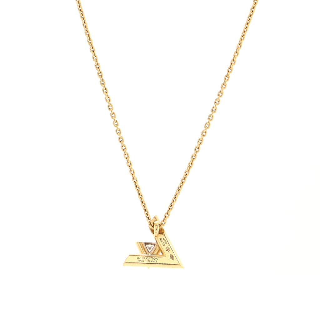 LV Volt One Pendant Necklace 18K Yellow Gold with Diamond Small