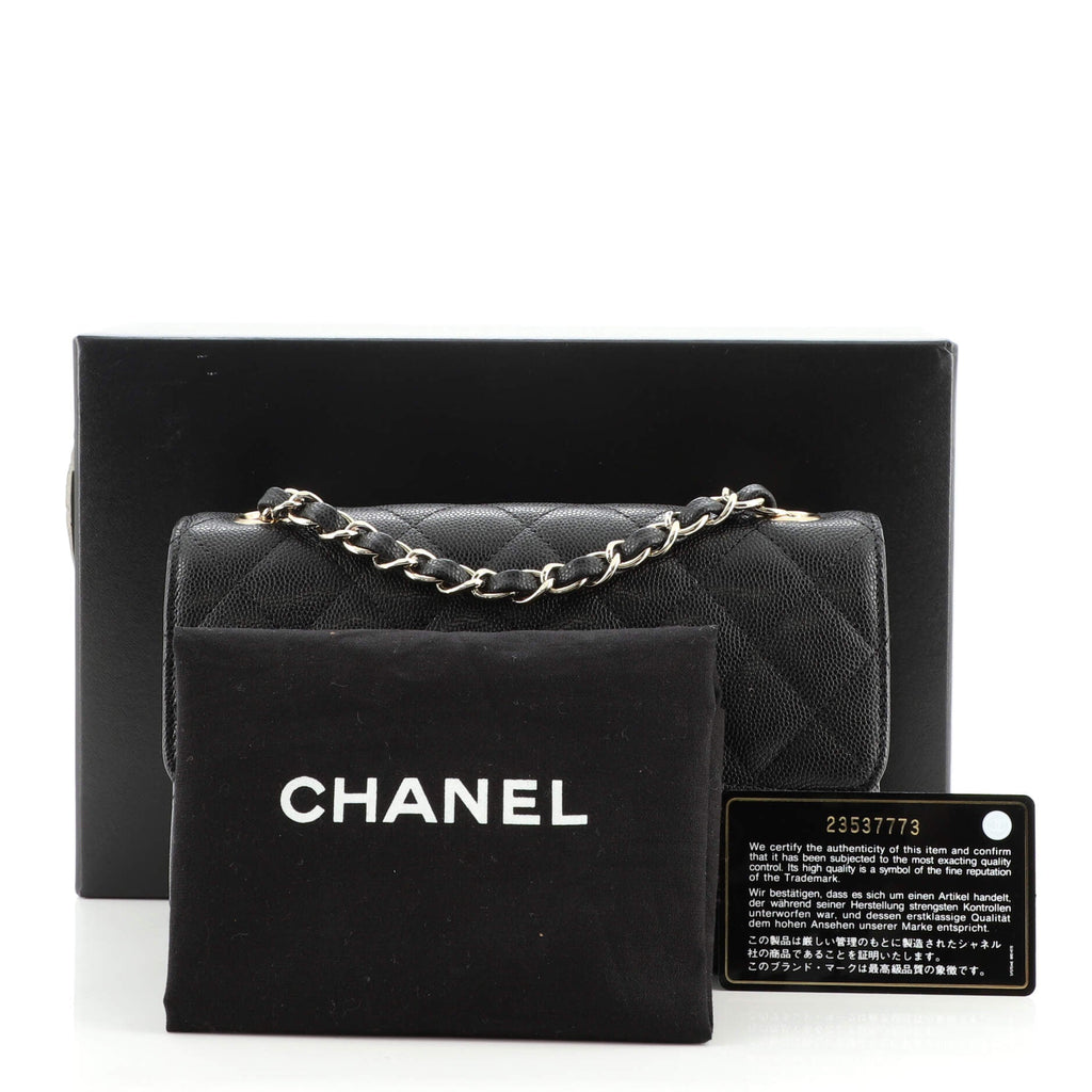 Classic Single Flap Bag Quilted Caviar Mini