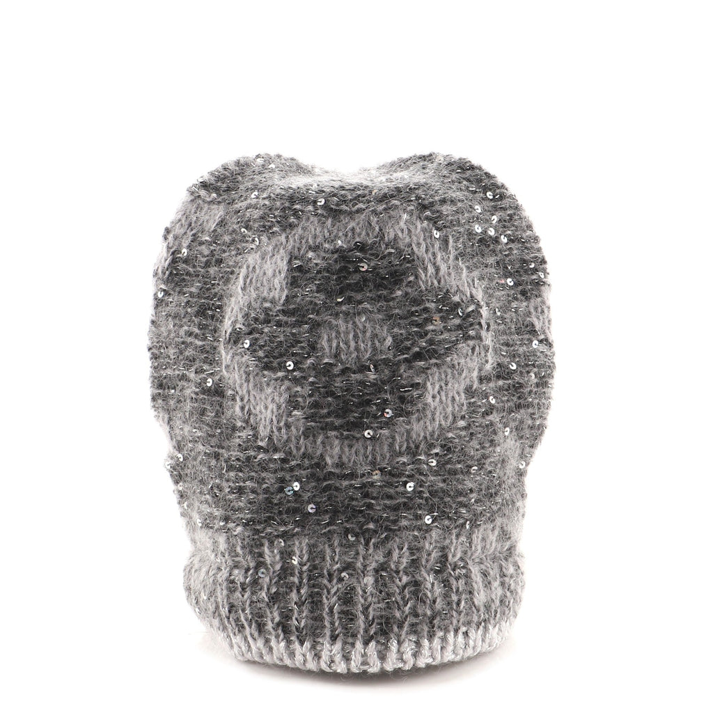 Bonnet Beanie Monogram Glitter Wool Blend XXL