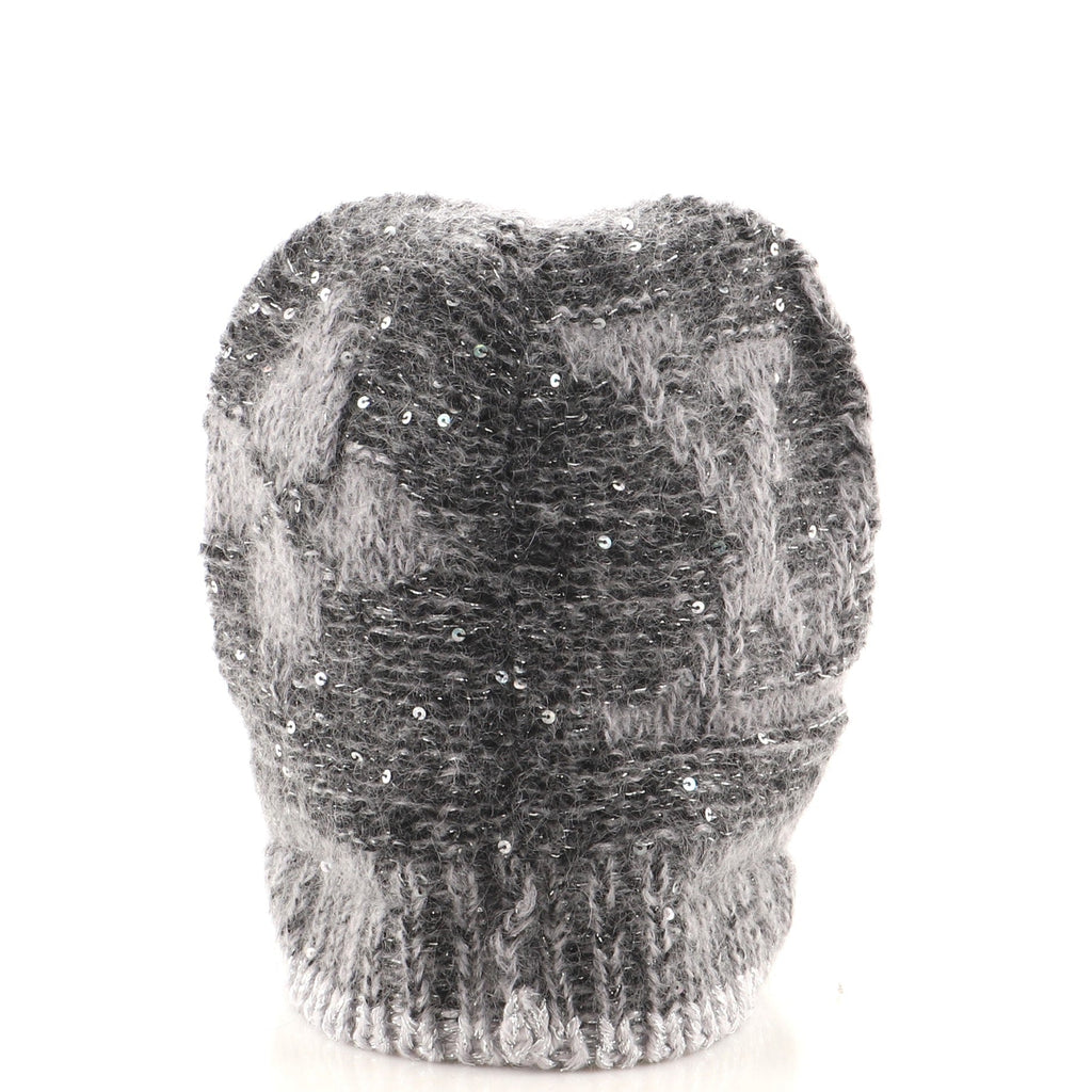 Bonnet Beanie Monogram Glitter Wool Blend XXL