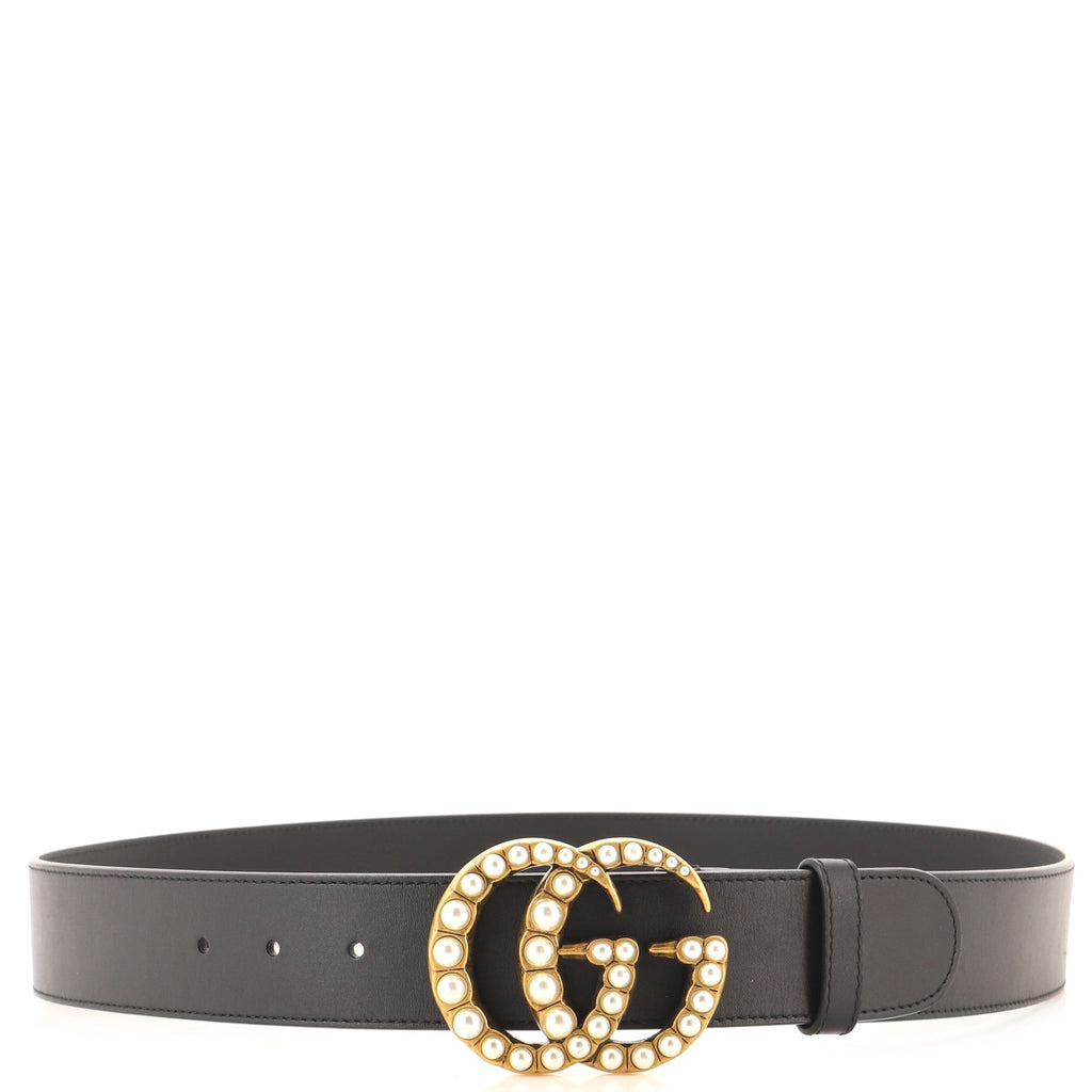 Pearly GG Marmont Belt Leather Wide 95