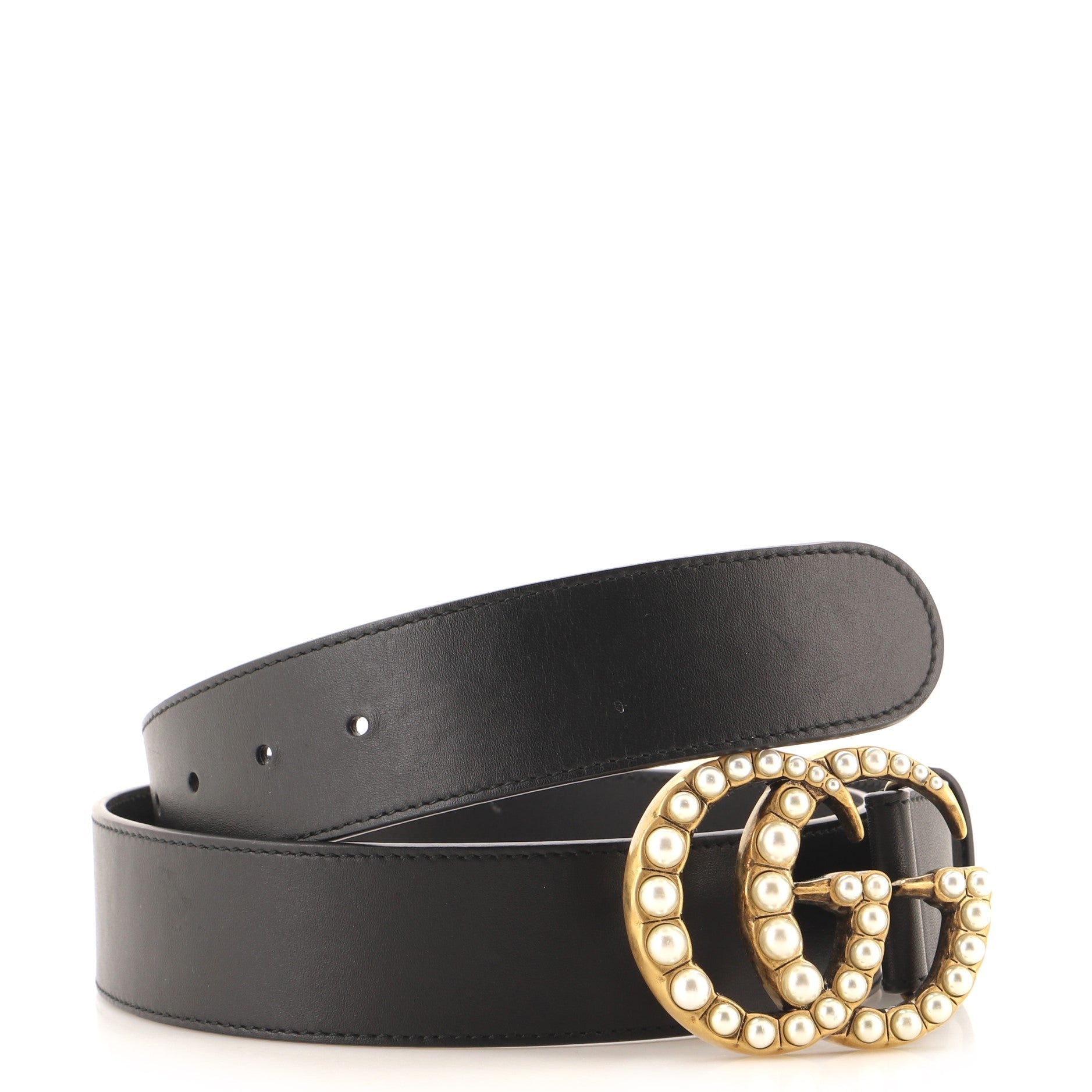 Pearly GG Marmont Belt Leather Wide 95