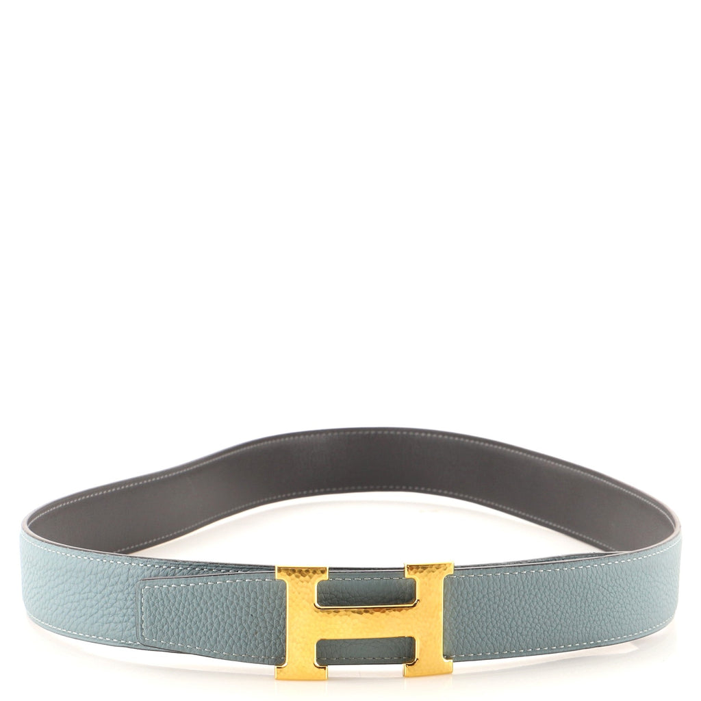Constance Martelee H Reversible Belt Leather with Hammered Hardware Medium 90