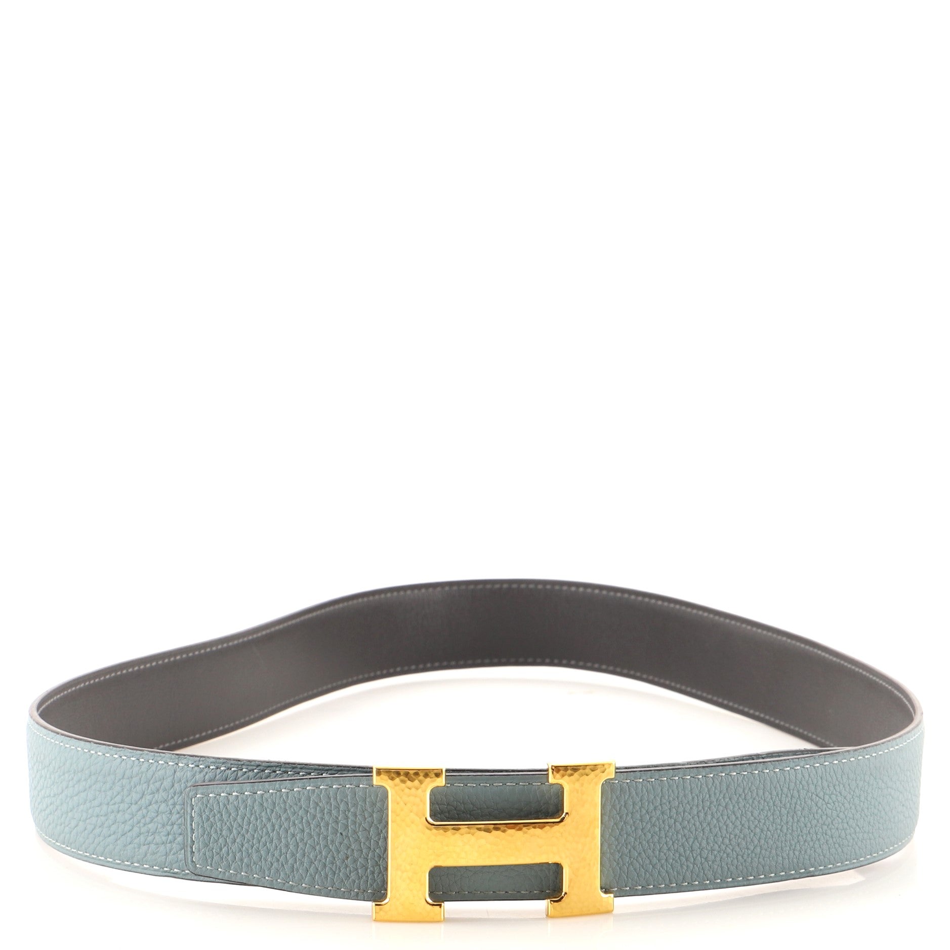 Constance Martelee H Reversible Belt Leather with Hammered Hardware Medium 90