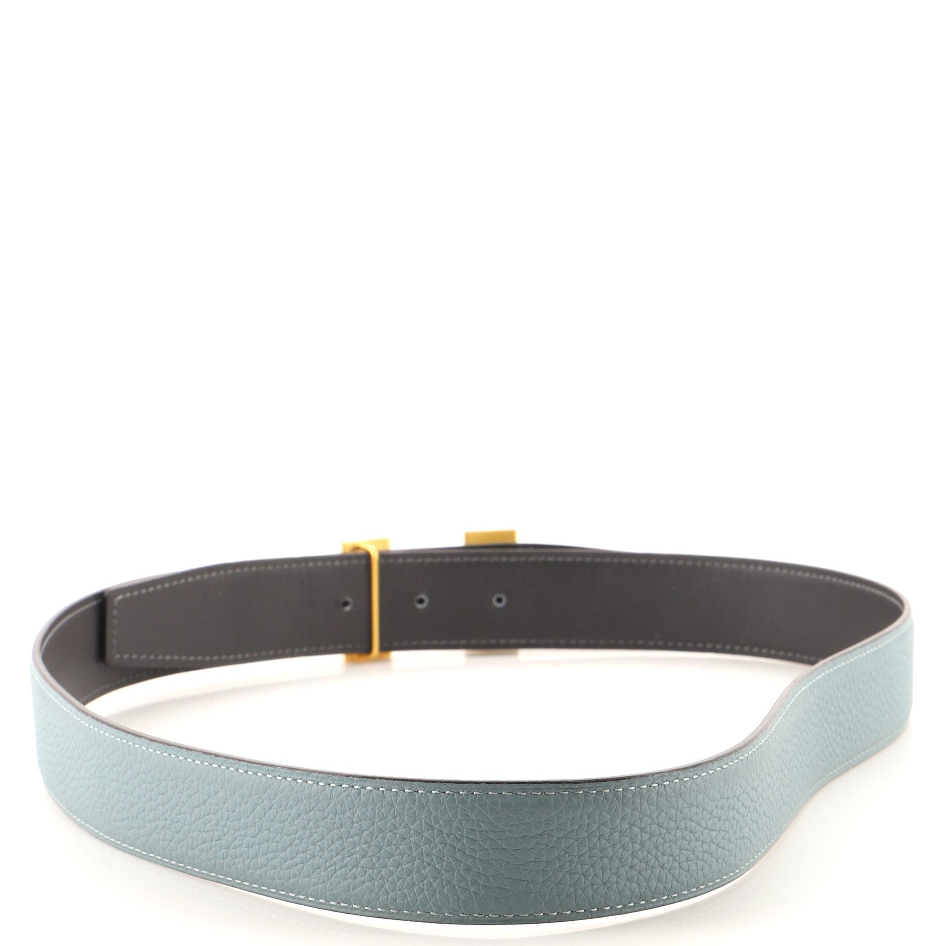 Constance Martelee H Reversible Belt Leather with Hammered Hardware Medium 90