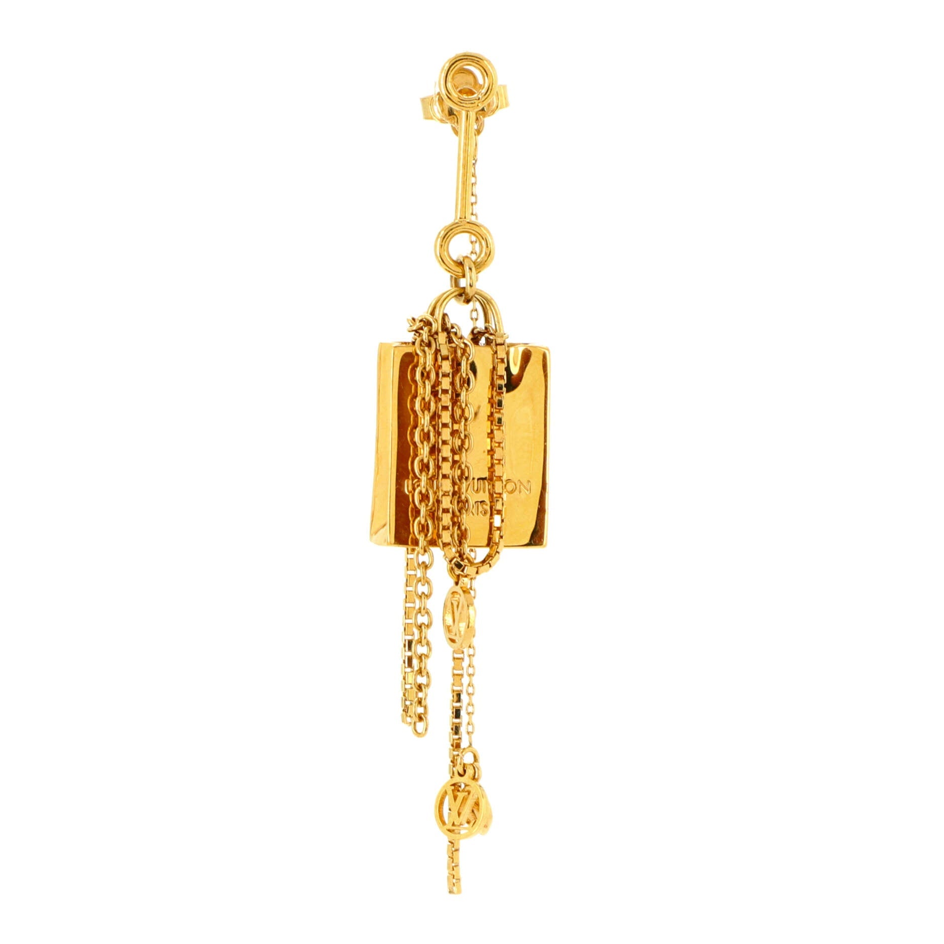 Mini LV Boite Chapeau Asymmetric Earrings Metal