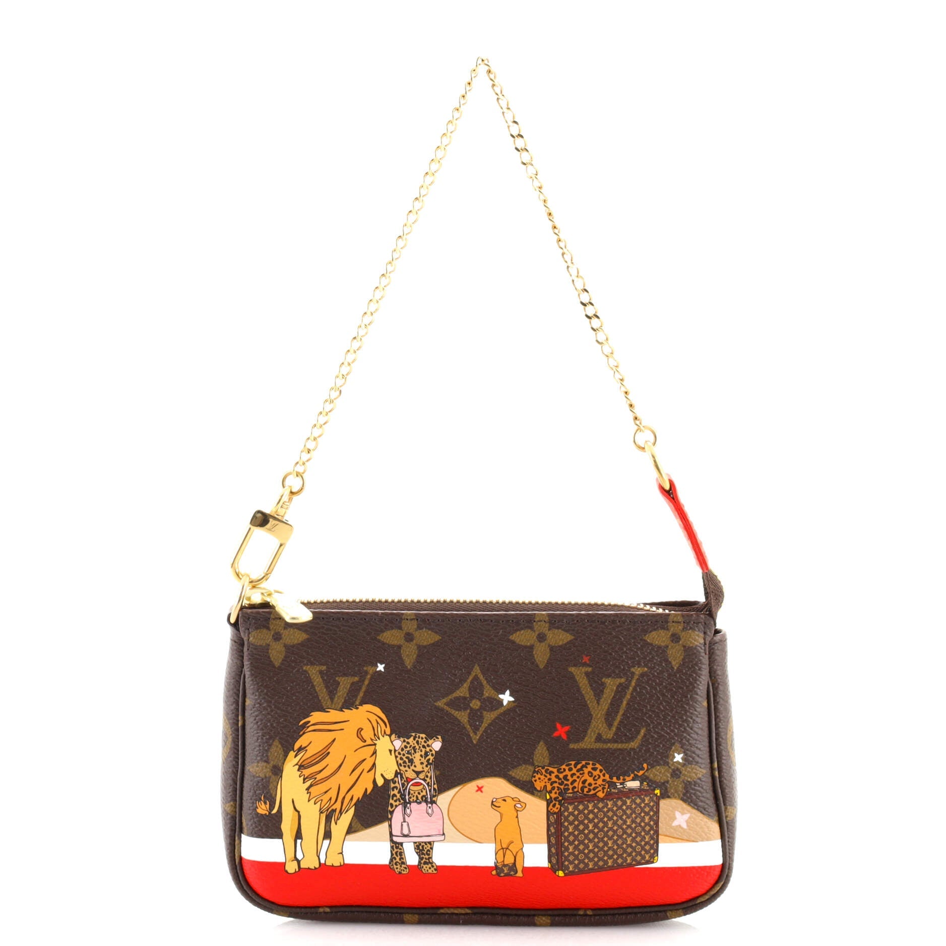 Pochette Accessoires Limited Edition Vivienne Xmas Monogram Canvas Mini
