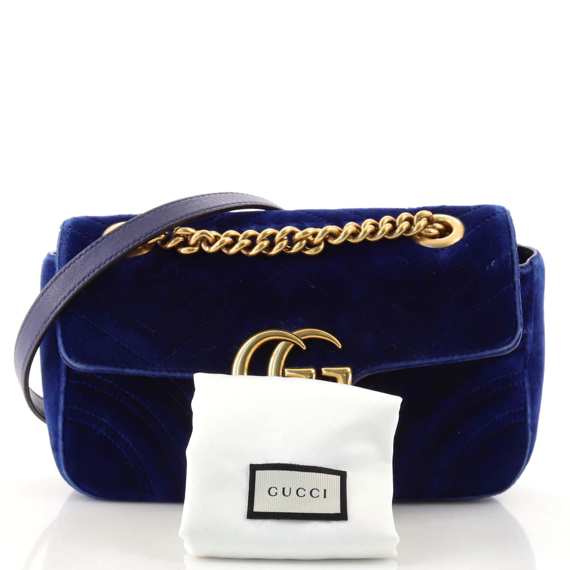 GG Marmont Flap Bag Matelasse Velvet Mini