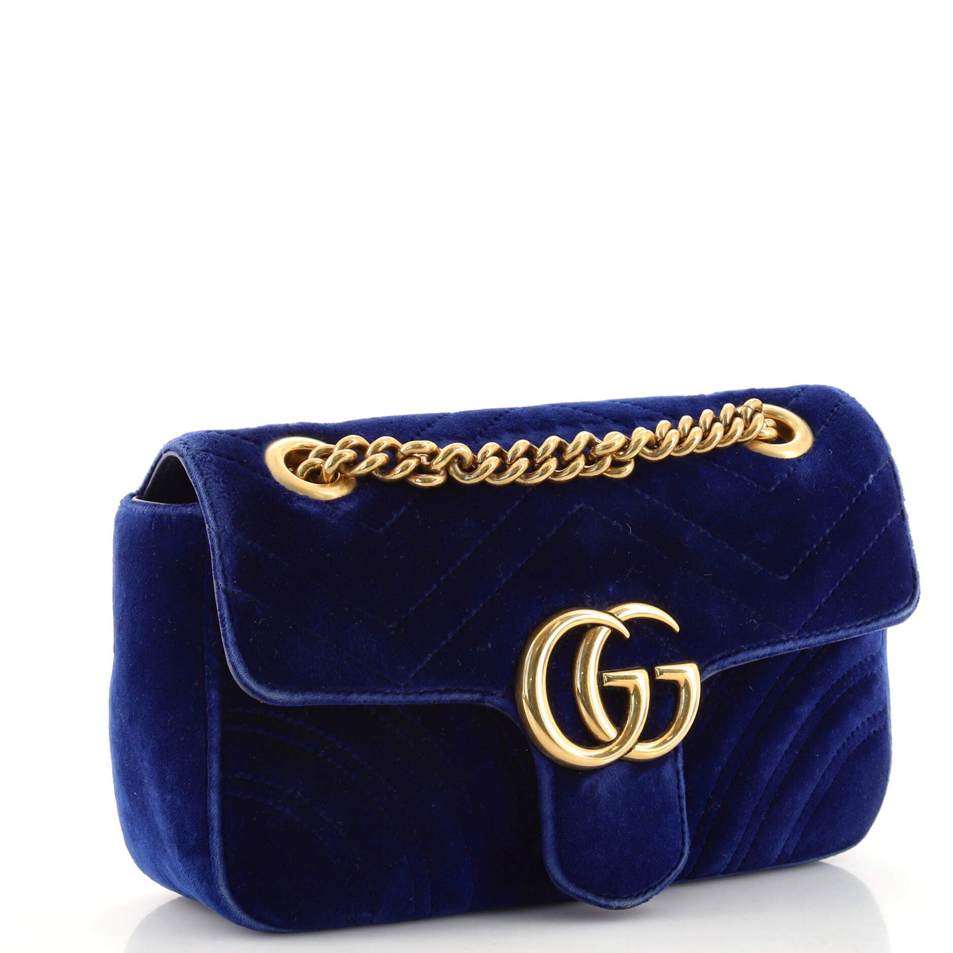 GG Marmont Flap Bag Matelasse Velvet Mini