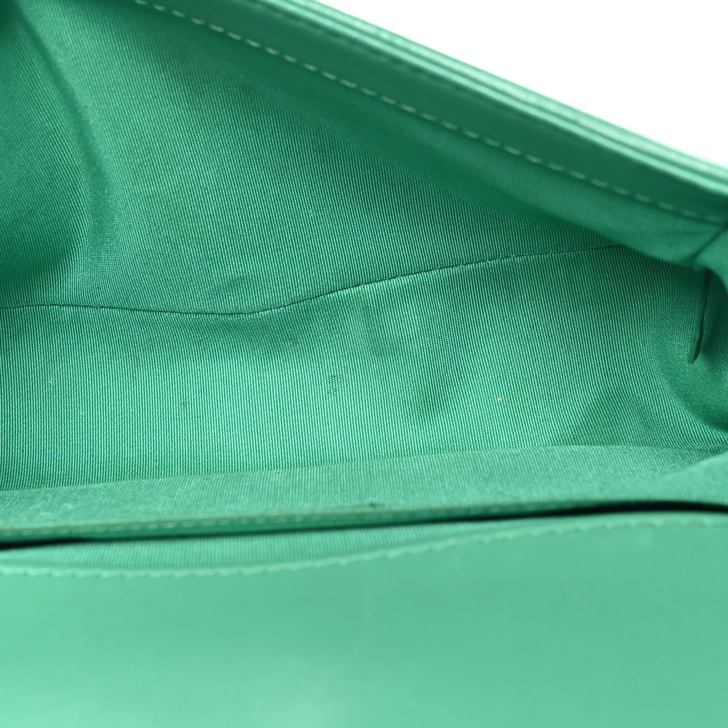 Lambskin Rubber Quilted Medium Two Tone Boy Flap Green Black