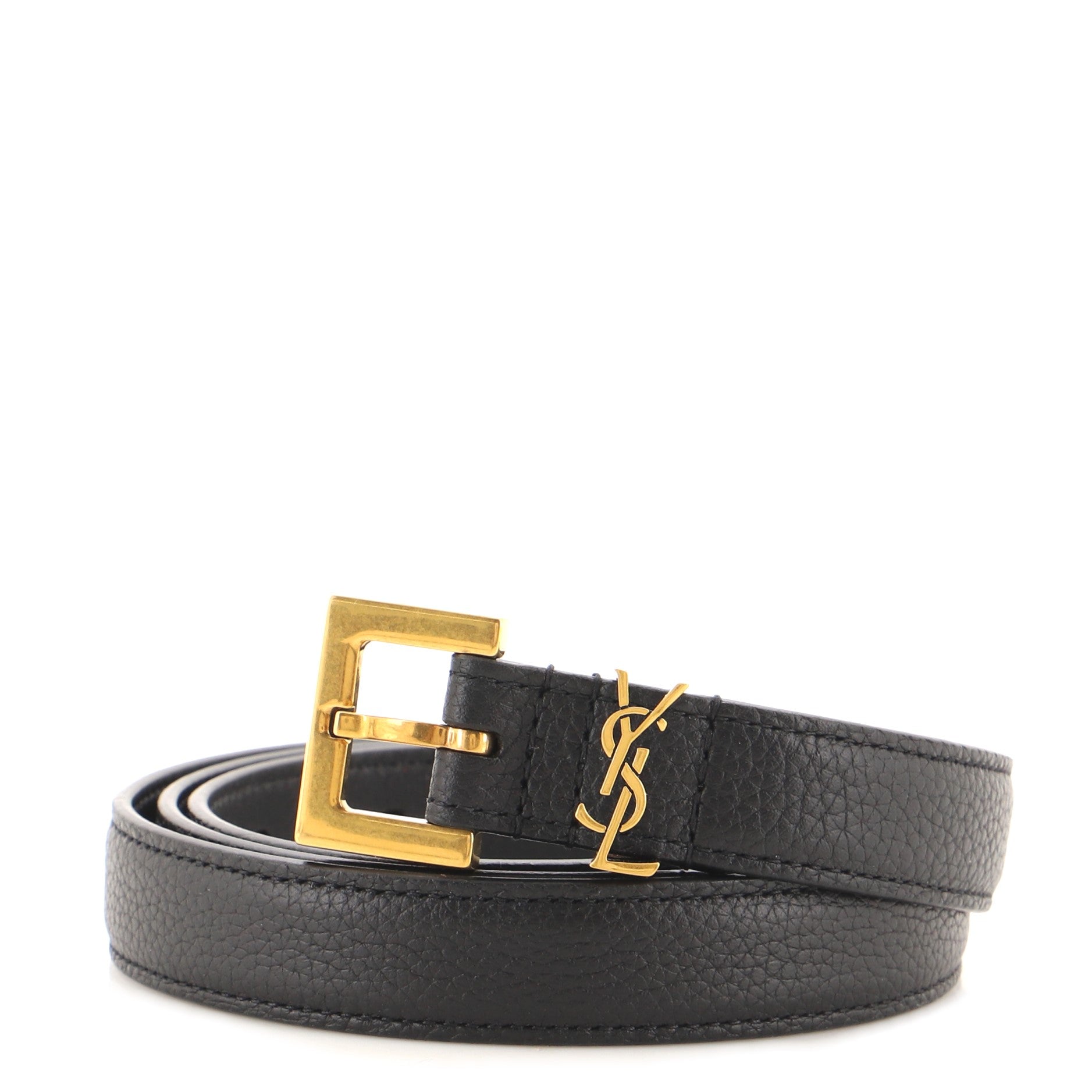 Classic Monogram Square Buckle Belt Leather Thin 90