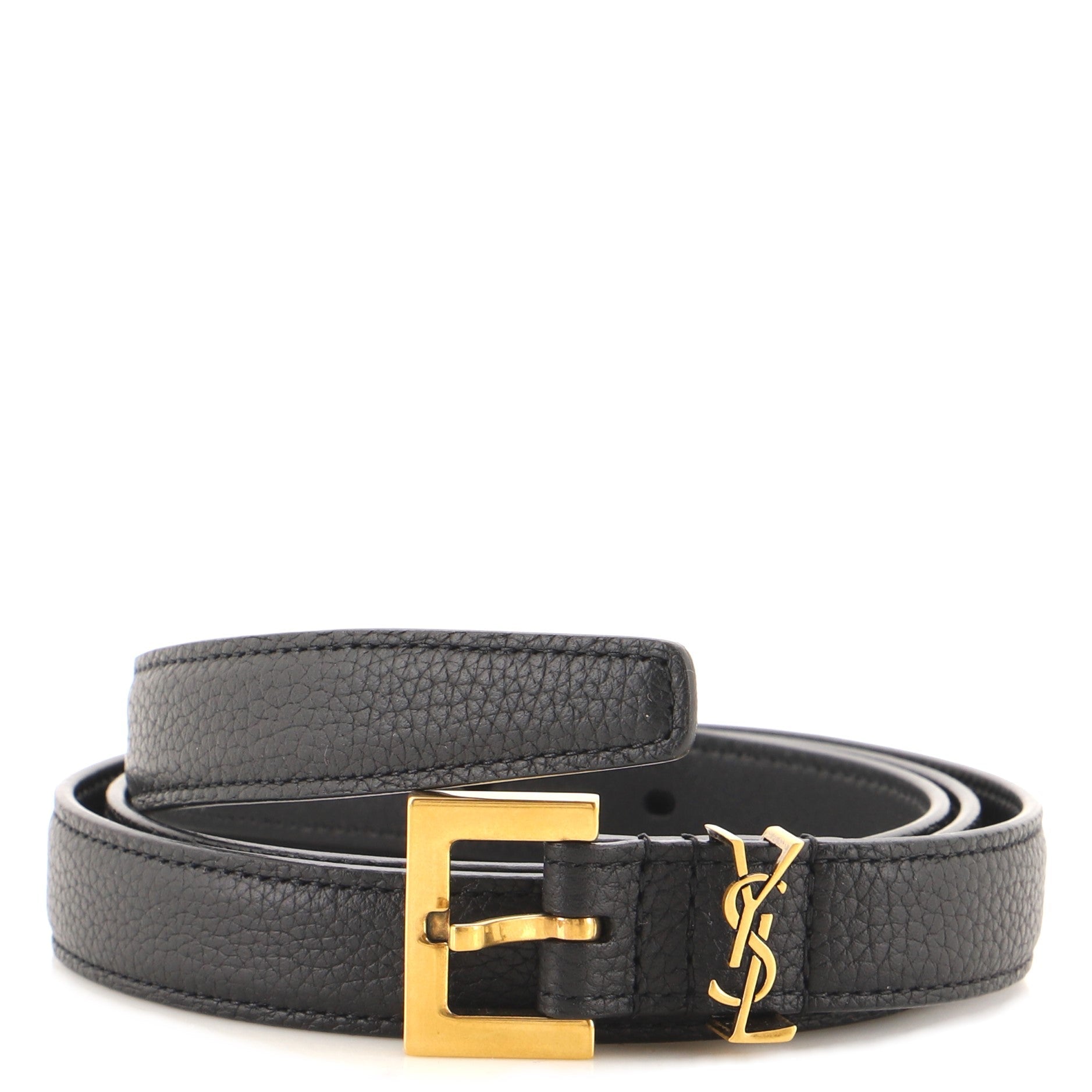 Classic Monogram Square Buckle Belt Leather Thin 90