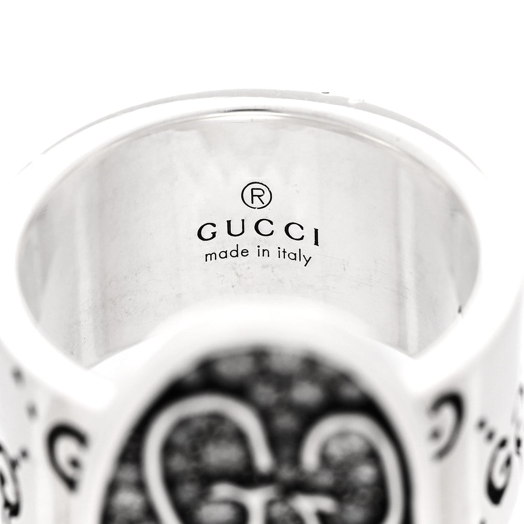 Sterling Silver Grey Diamond GucciGhost Ghost Ring 56 7.75