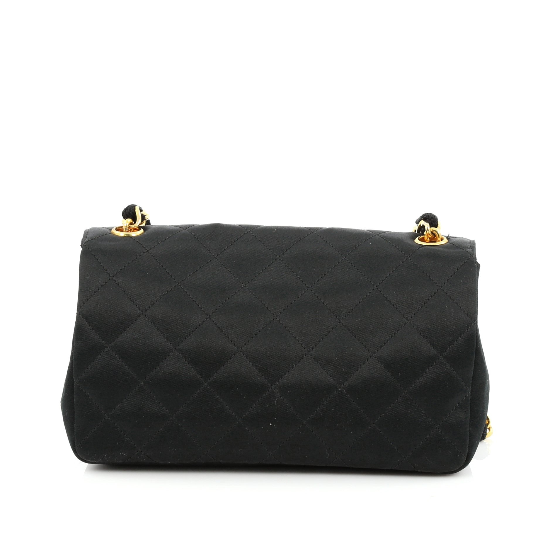 Vintage CC Chain Flap Bag Quilted Satin Mini