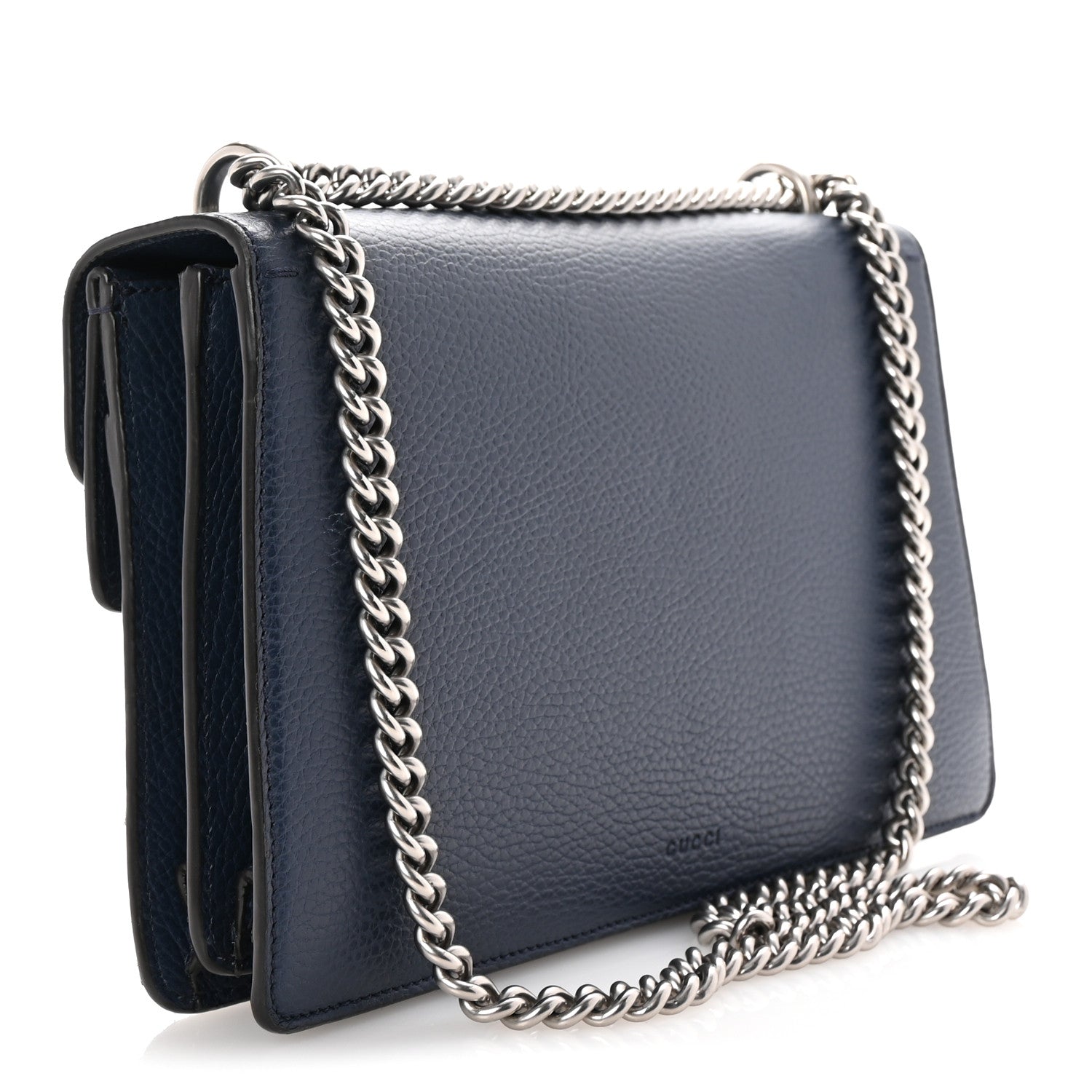 Pebbled Calfskin Small Dionysus Shoulder Bag Blue Agata
