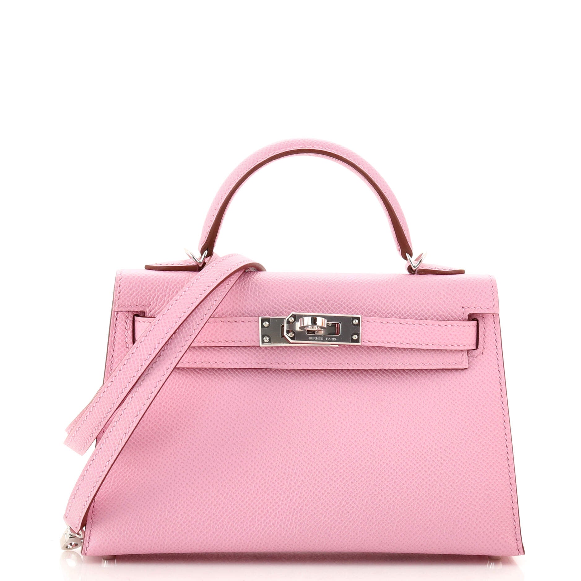 Kelly Mini II Bag Mauve Sylvestre Epsom with Palladium Hardware 20