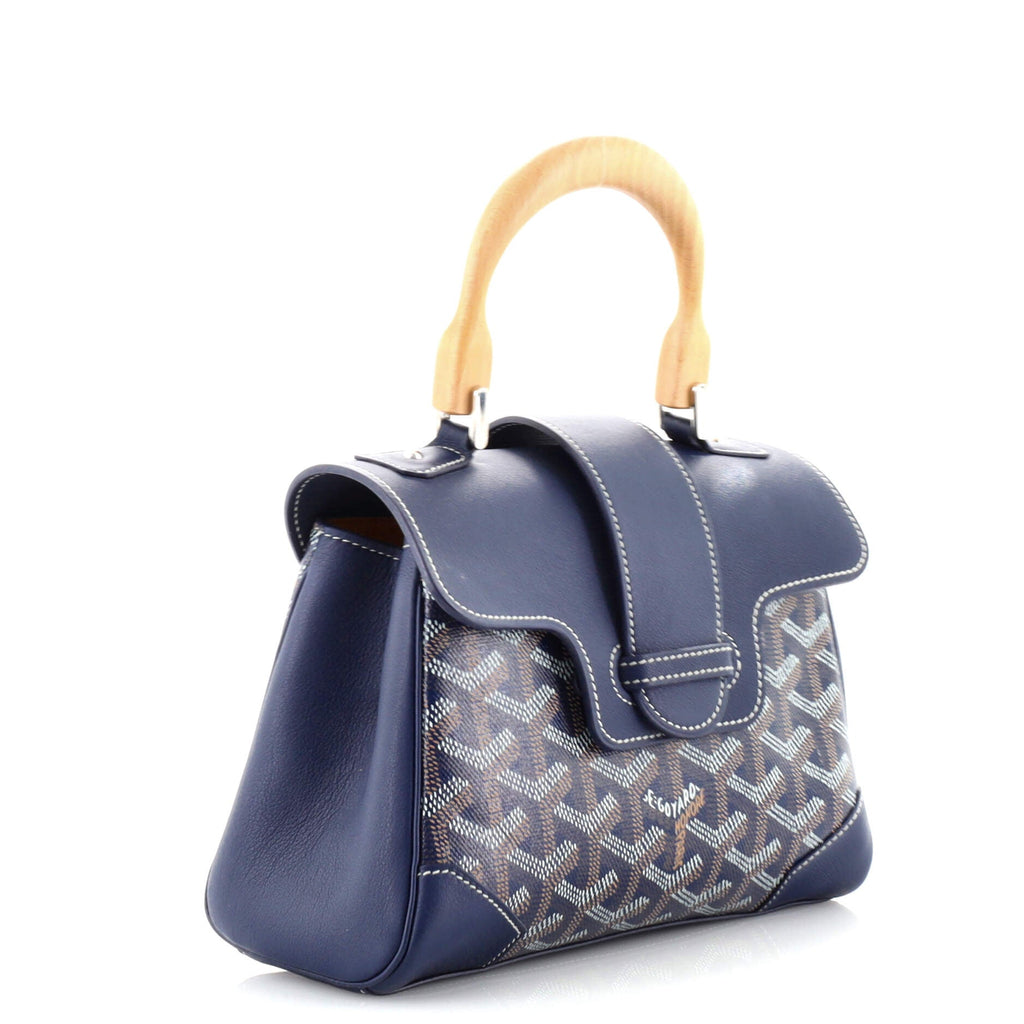 Saigon Top Handle Bag Coated Canvas with Leather Mini