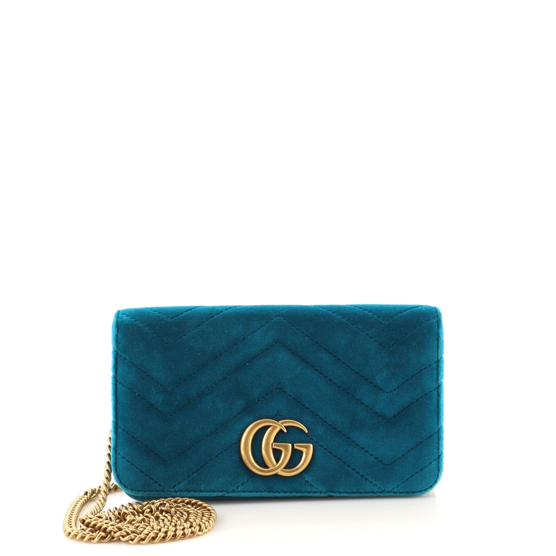 GG Marmont Chain Flap Bag Matelasse Velvet Mini