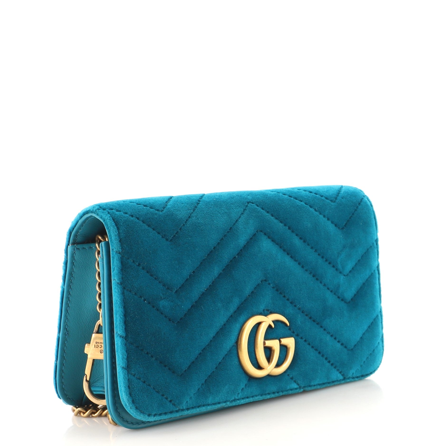 GG Marmont Chain Flap Bag Matelasse Velvet Mini