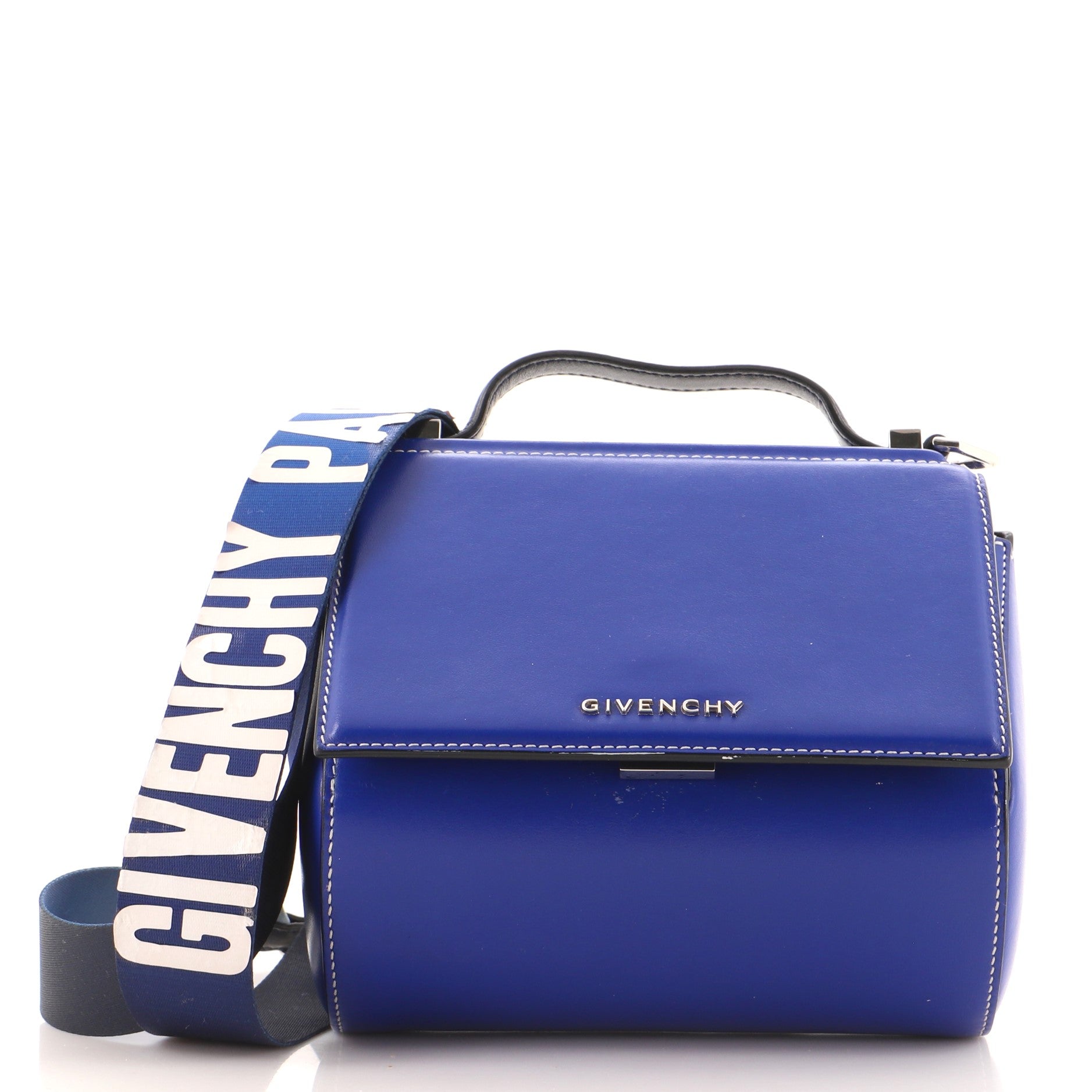 Logo Strap Pandora Box Bag Leather Mini