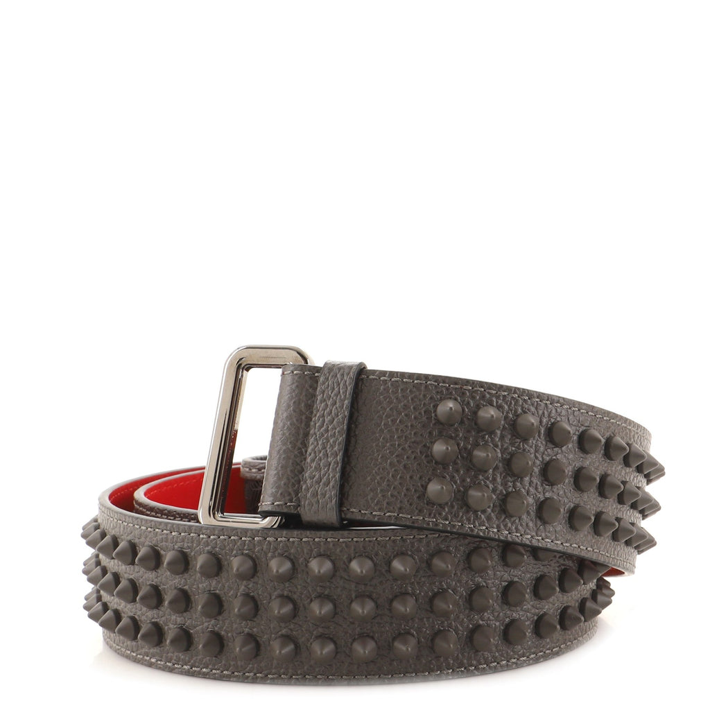 Buckle Belt Spiked Leather with Techno Canvas Wide 0