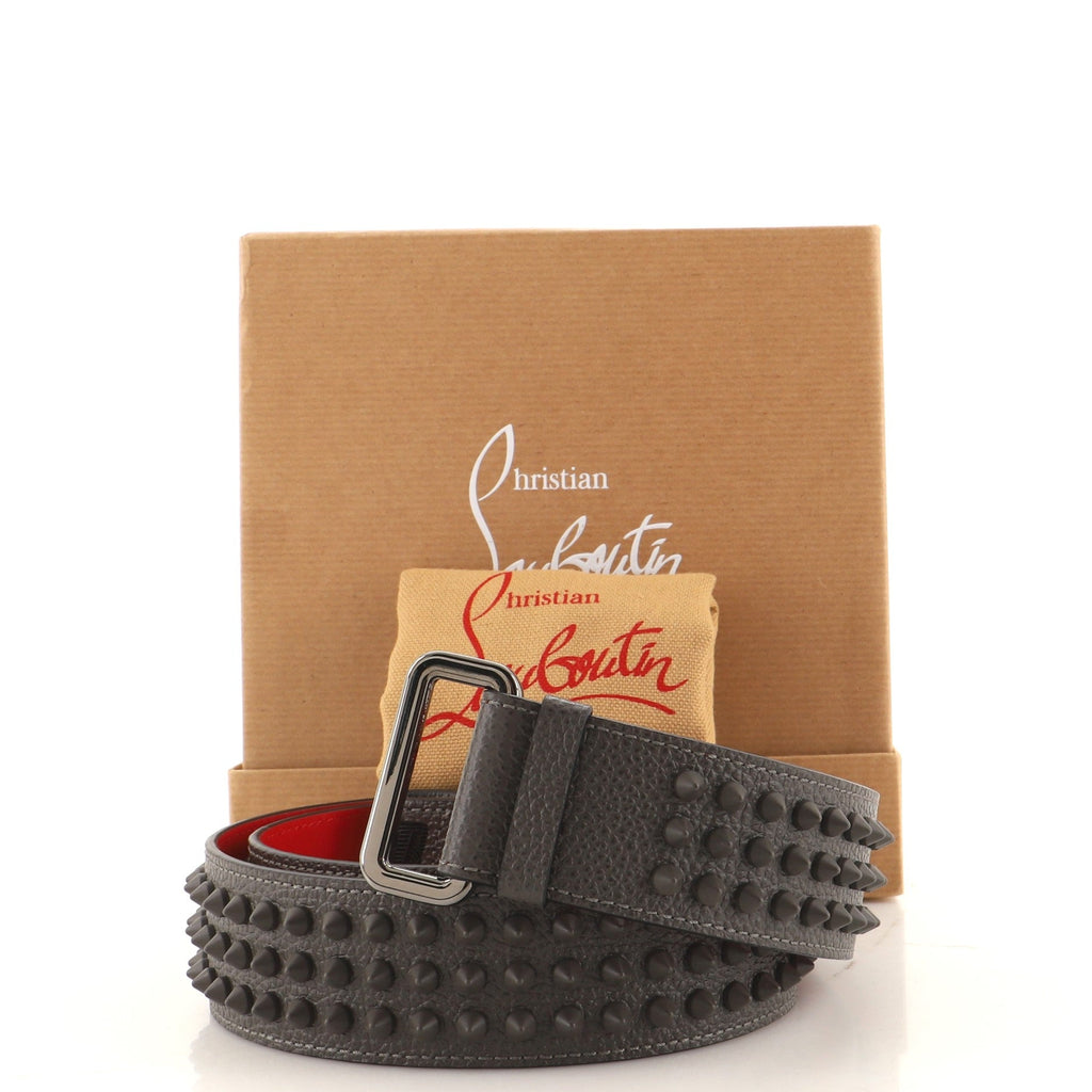 Buckle Belt Spiked Leather with Techno Canvas Wide 0