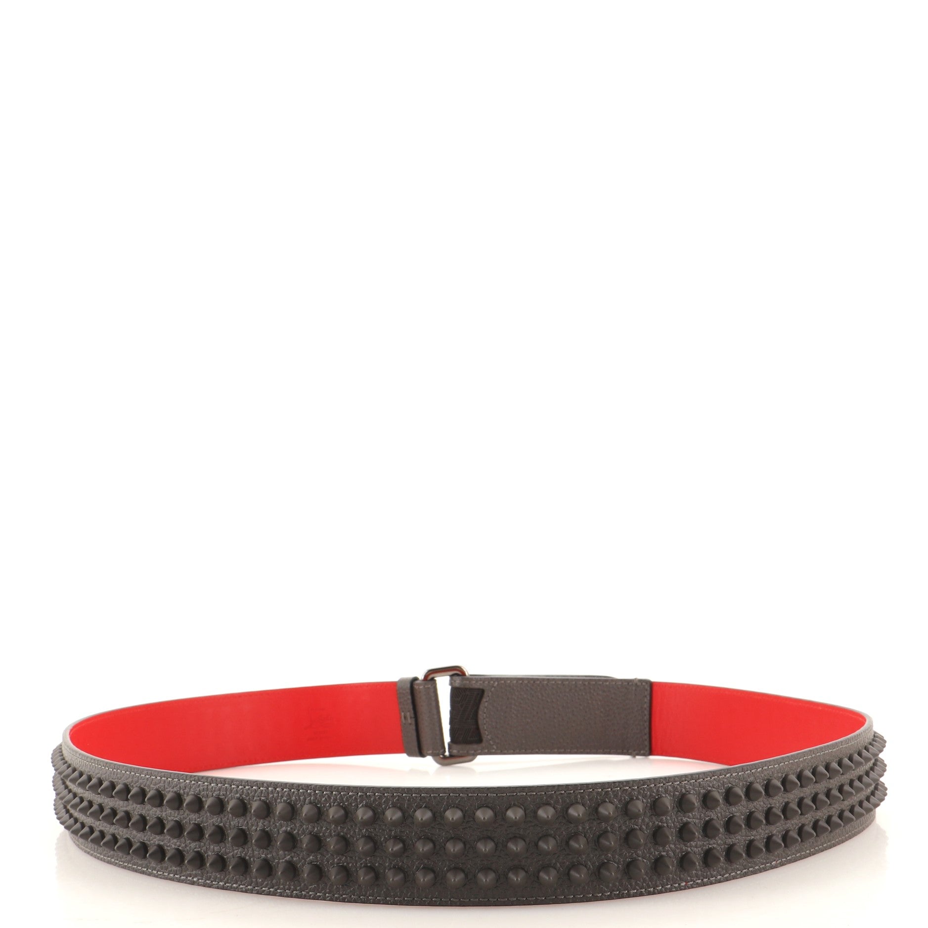 Buckle Belt Spiked Leather with Techno Canvas Wide 0