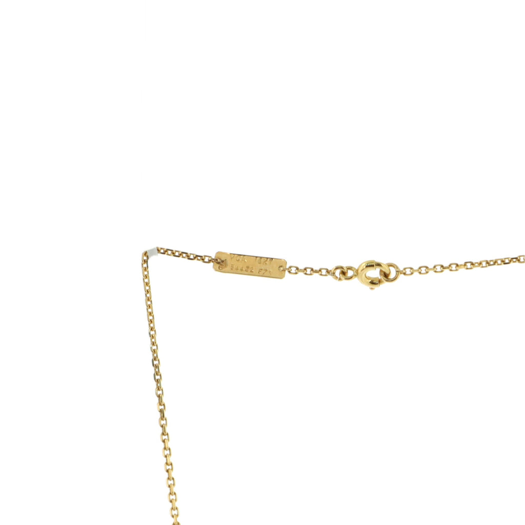 Trefle Pendant Necklace 18K Yellow Gold with Diamonds and Blue Sapphires