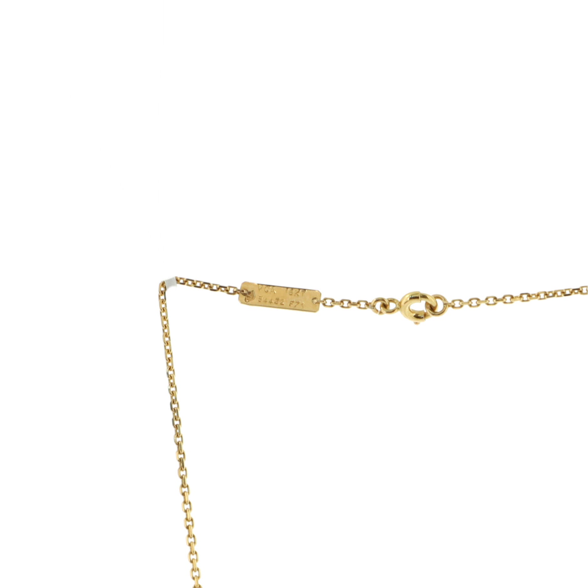 Trefle Pendant Necklace 18K Yellow Gold with Diamonds and Blue Sapphires
