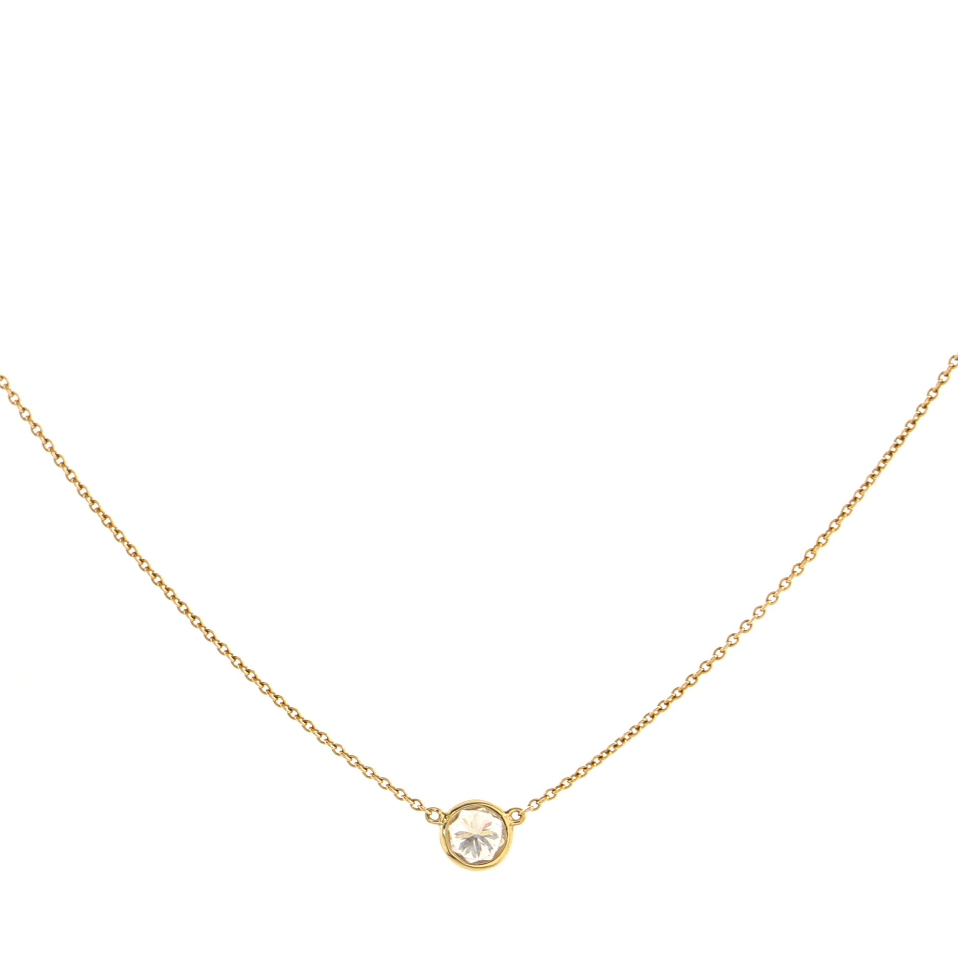 Elsa Peretti Diamonds By The Yard Necklace 18K Yellow Gold with Diamond .44CT
