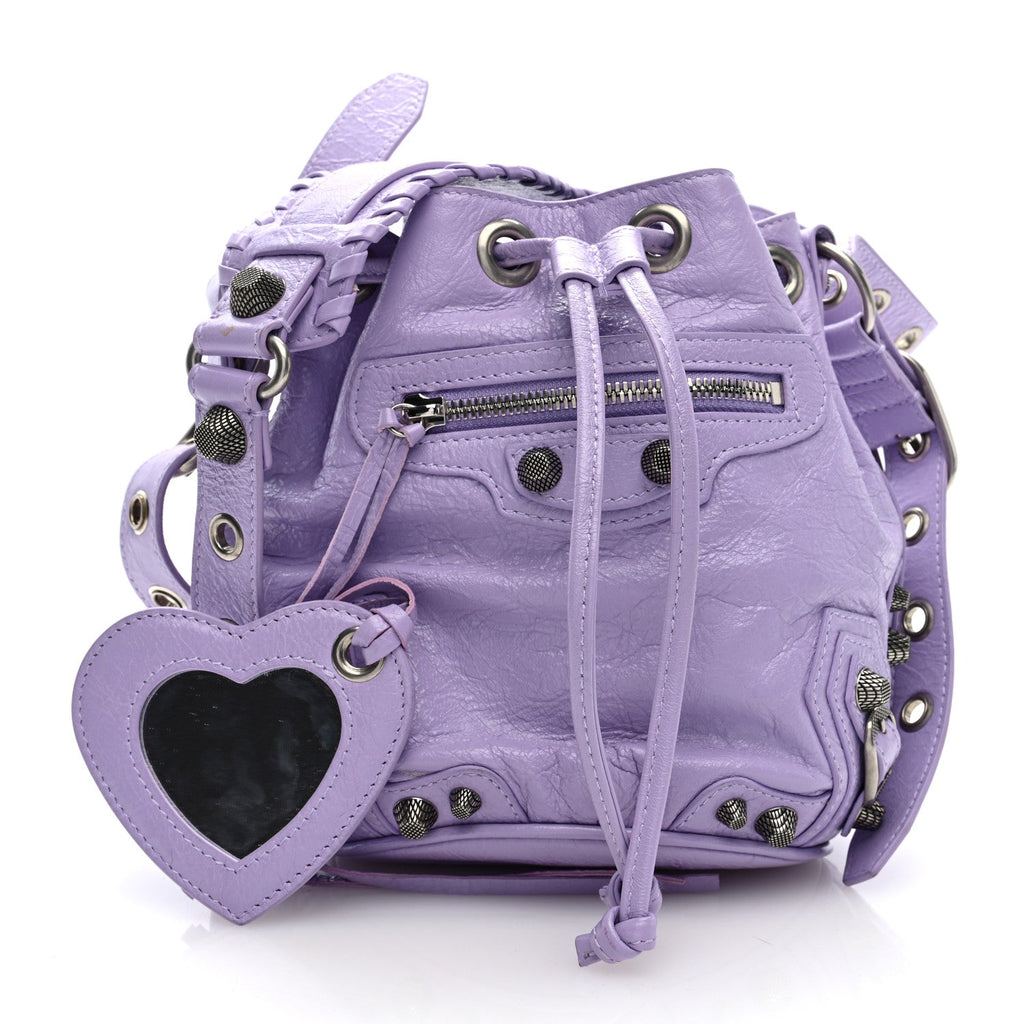 Agneau Arena Le Cagole Bucket Bag XS Lilac