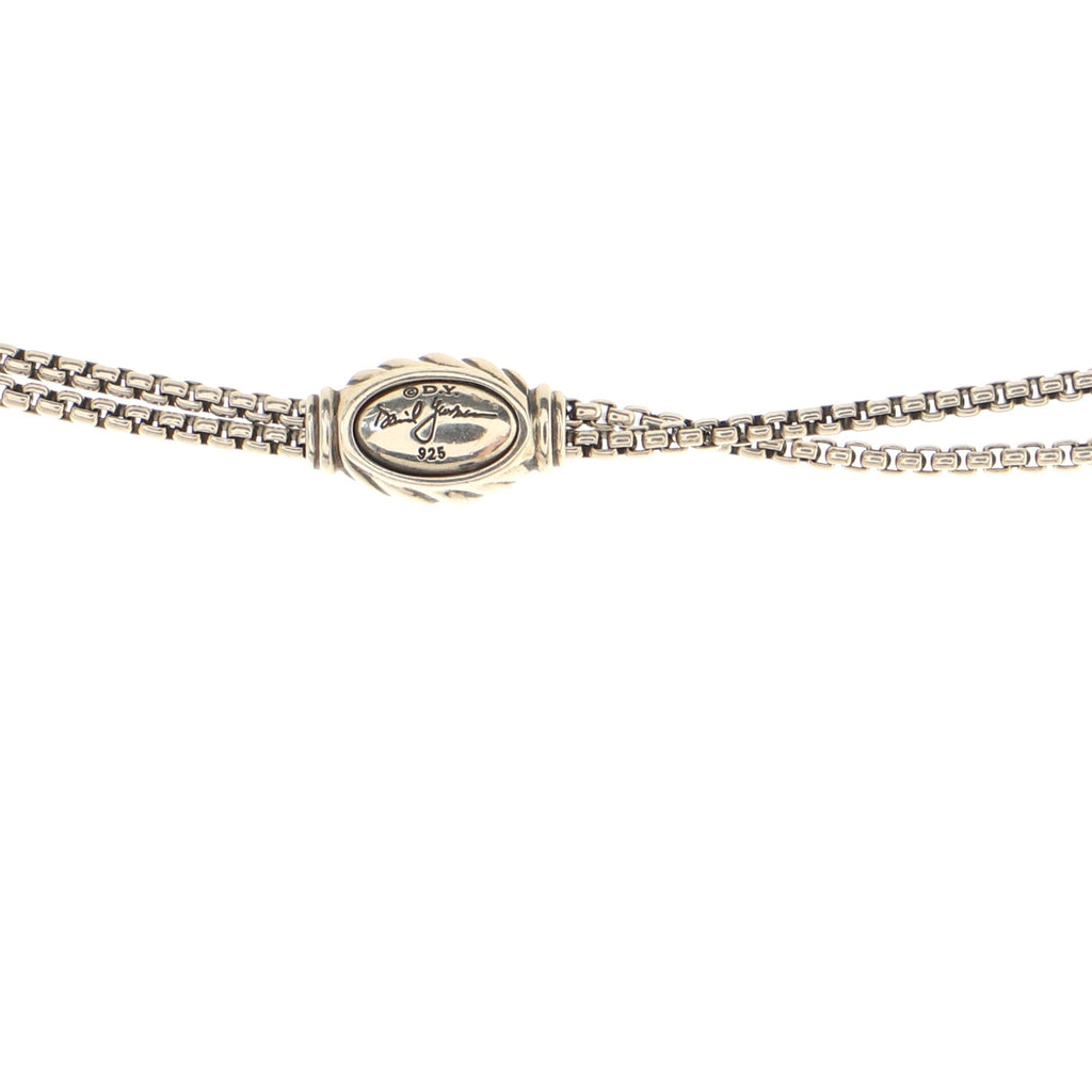 Cable Wrap Marquise Pendant Necklace Sterling Silver with Blue Topaz and Diamonds 30mm