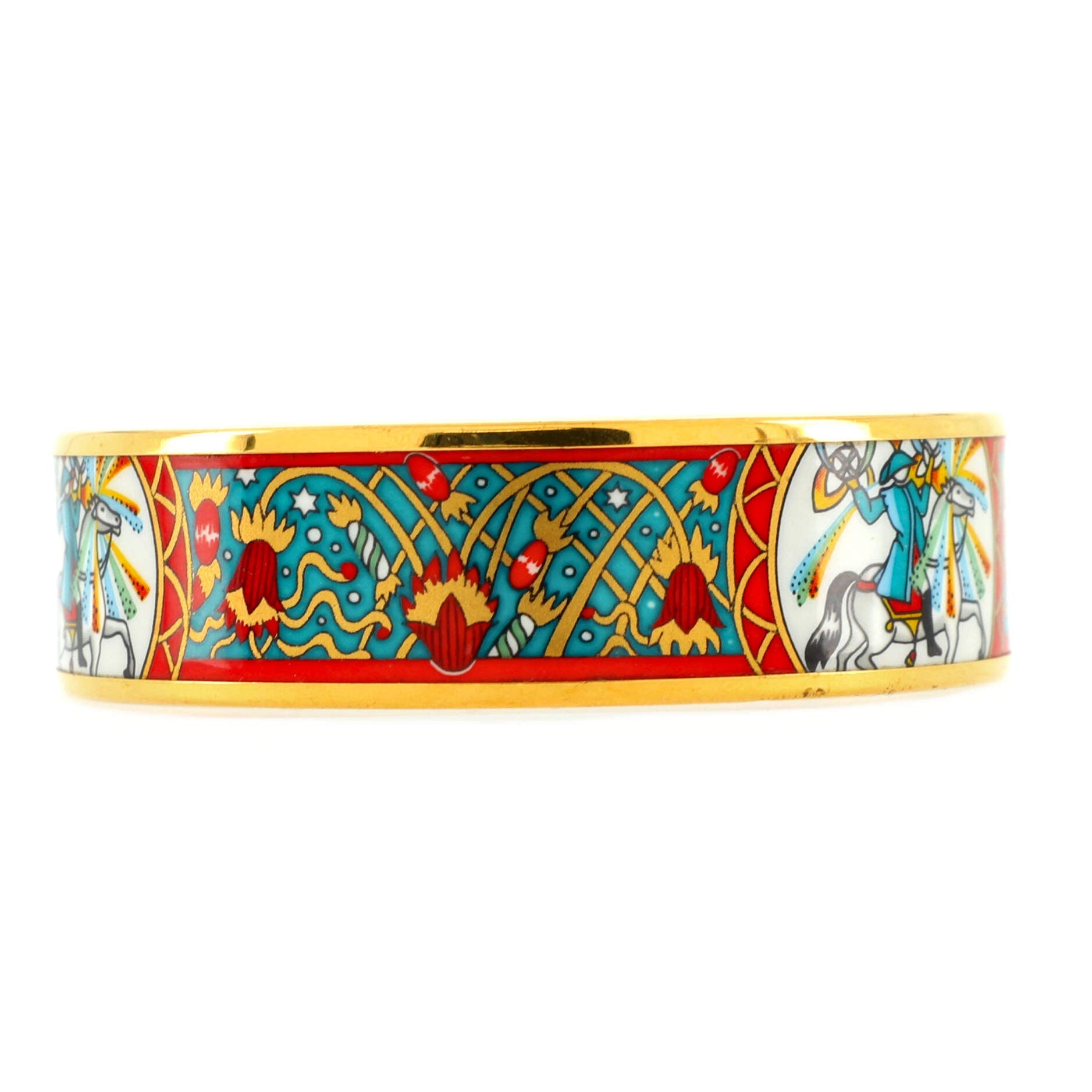 Bangle Bracelet Printed Enamel Wide