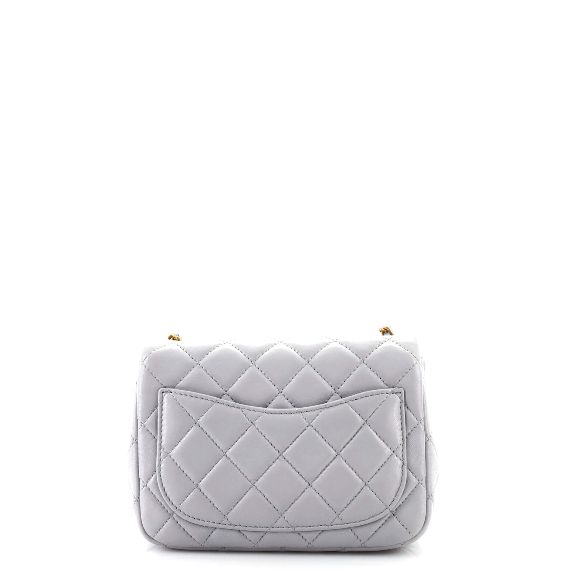 Pearl Crush Square Flap Bag Quilted Lambskin Mini