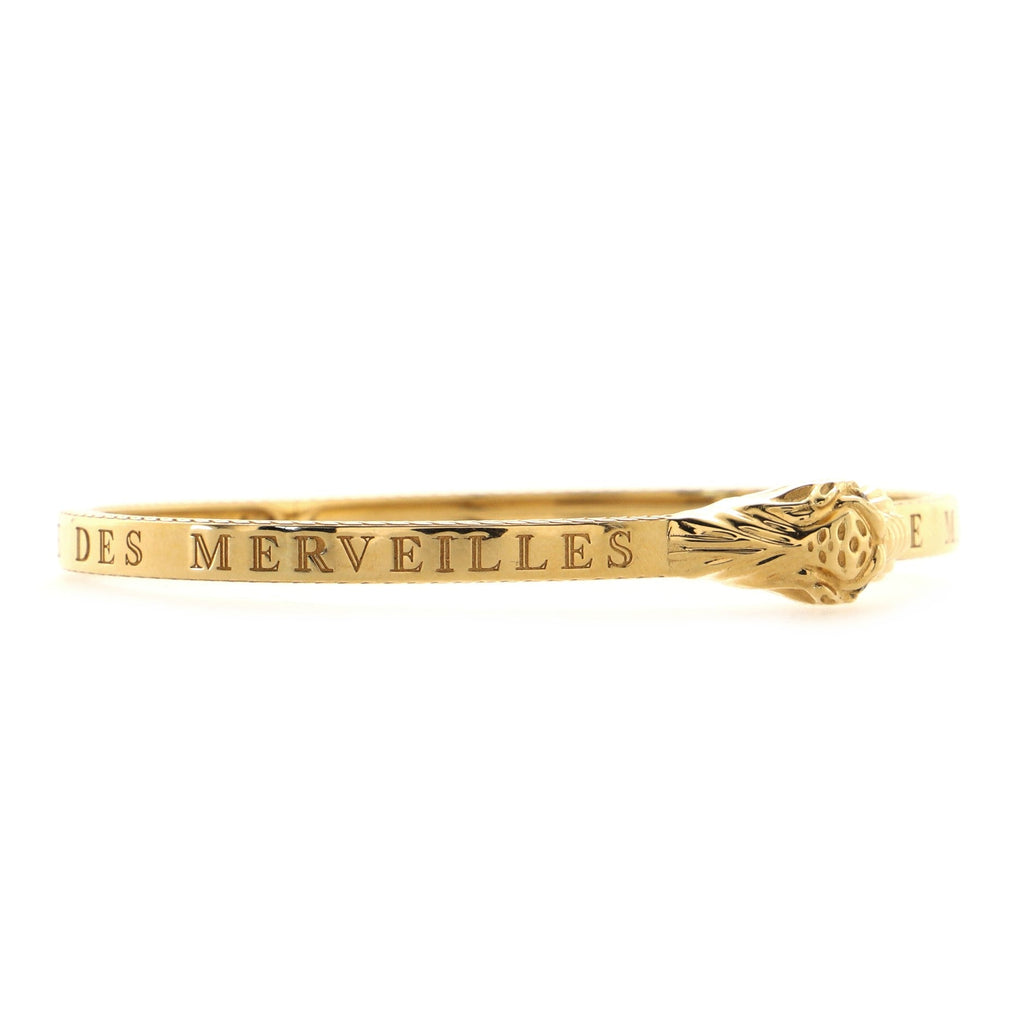 Le Marche des Merveilles Feline Bangle Bracelet 18K Yellow Gold with Diamonds