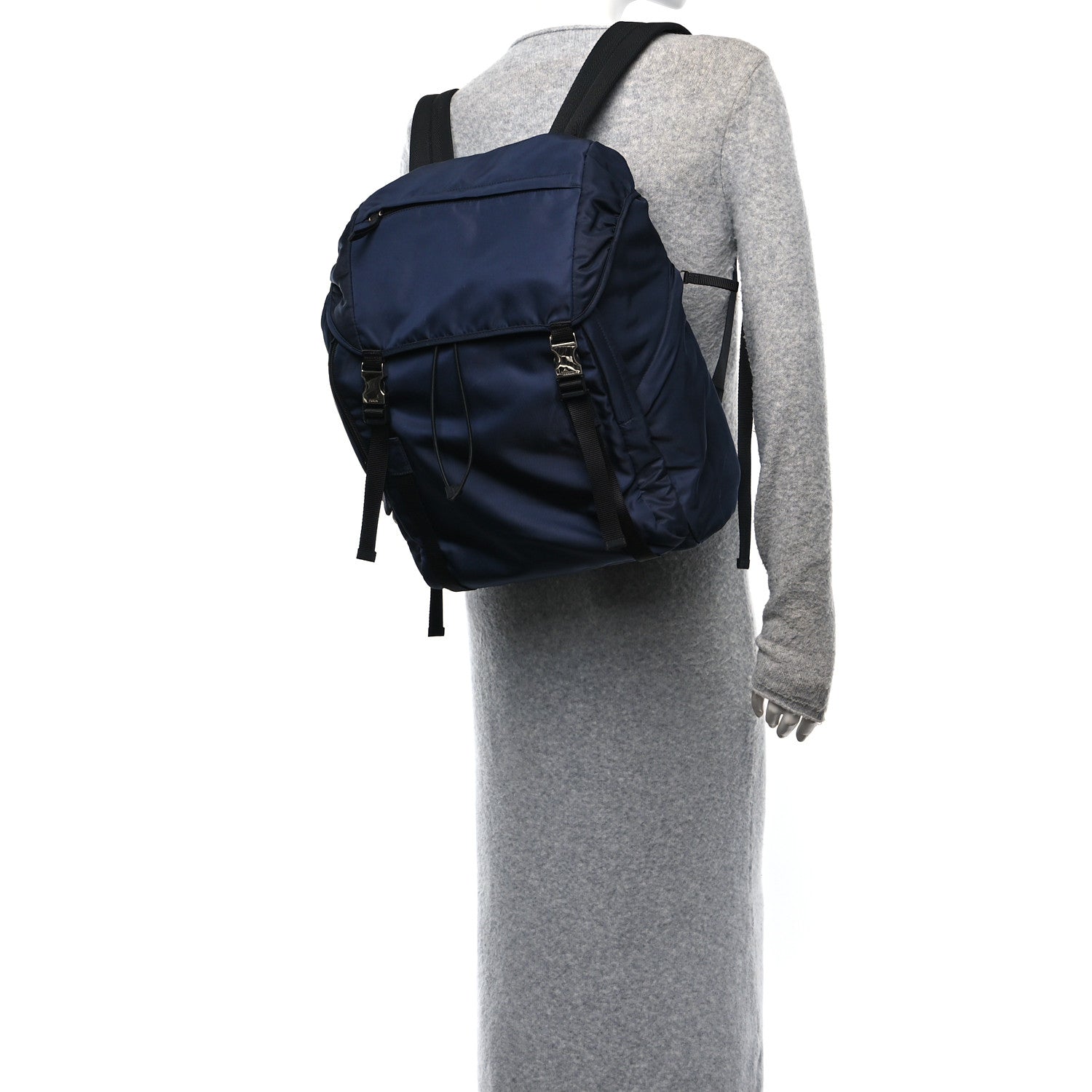 Tessuto Nylon Montagna Double Buckle Backpack Bleu